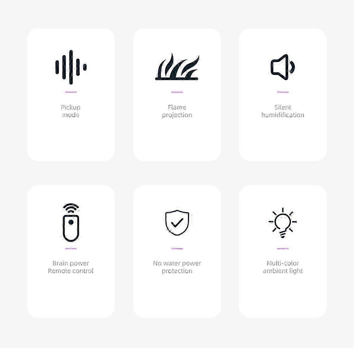 Télécommande de machine d’aromathérapie à flamme simulée Éclairage 7 couleurs Synchronisation Humidification Muet par