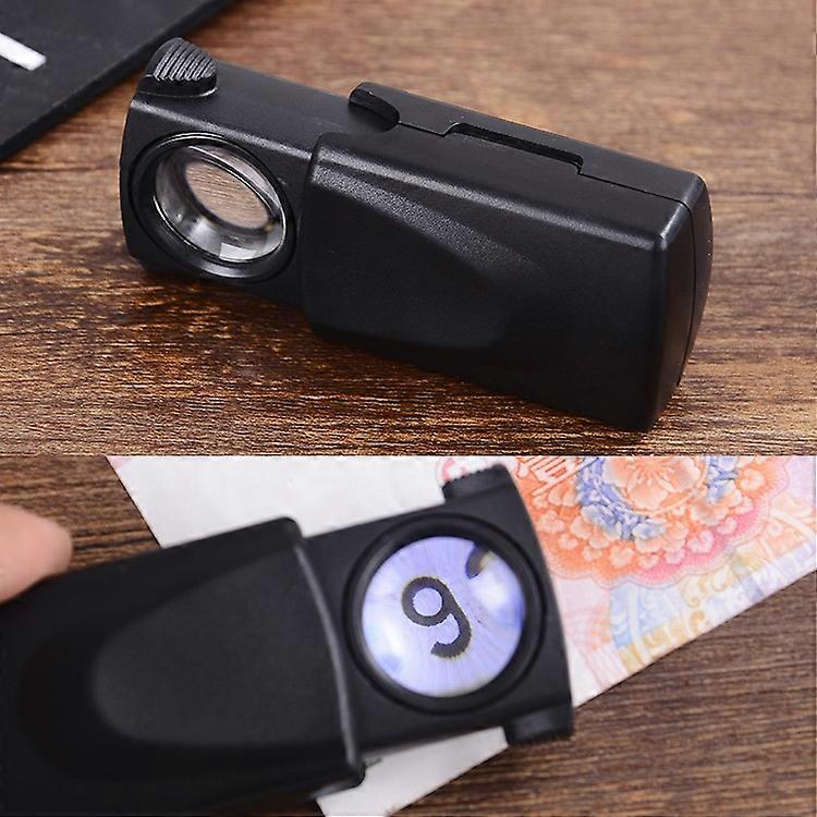 Pull-Type Jewelry Magnifier with LED Light Source(Black)
