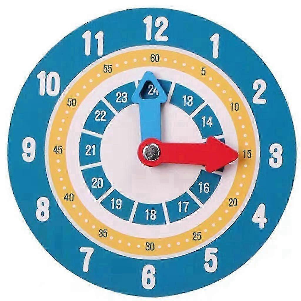 Teaching Clock Math Toy Wooden Educational Toy With Moveable Hands For Children