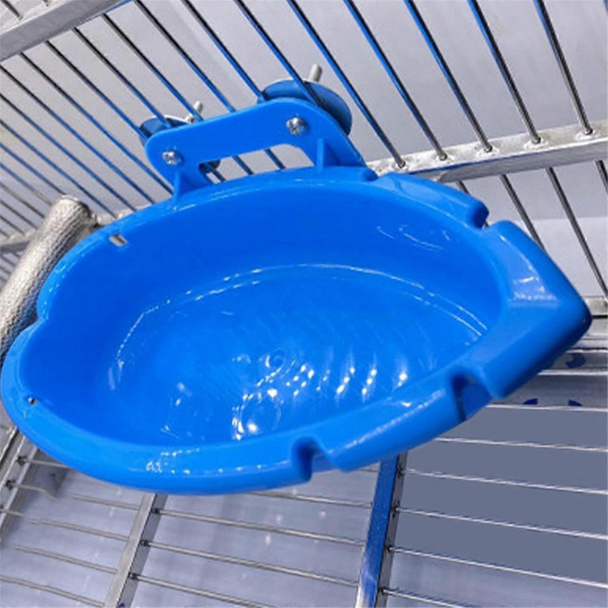 Parrot Food Tray Multifunction Blue Bathtub Standing Wash Shower Box