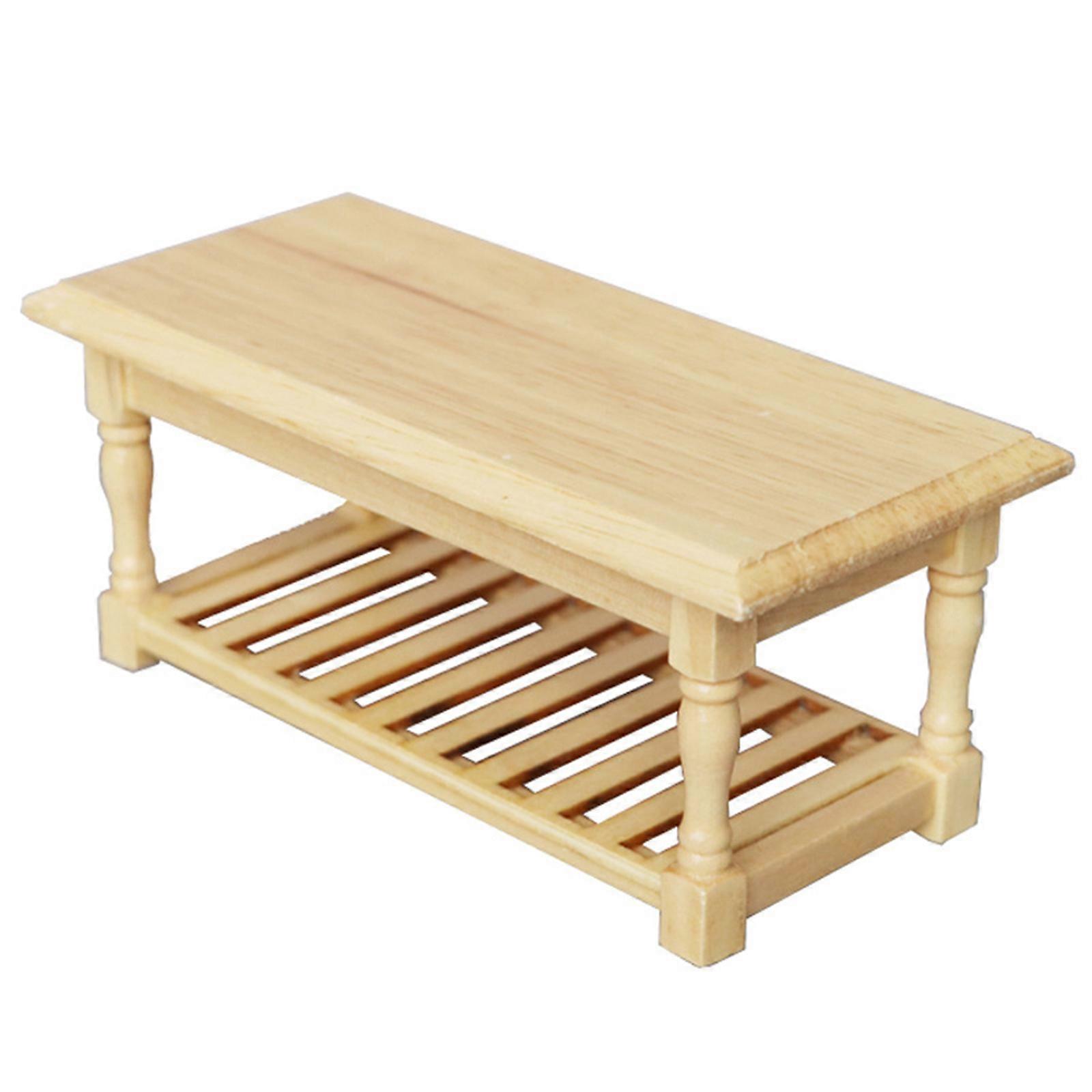 Doll House Zakka Dining Table Model Realistic Dollhouses Table Realistic Play Dining Table Realistic 1:12 Model Toy Log color