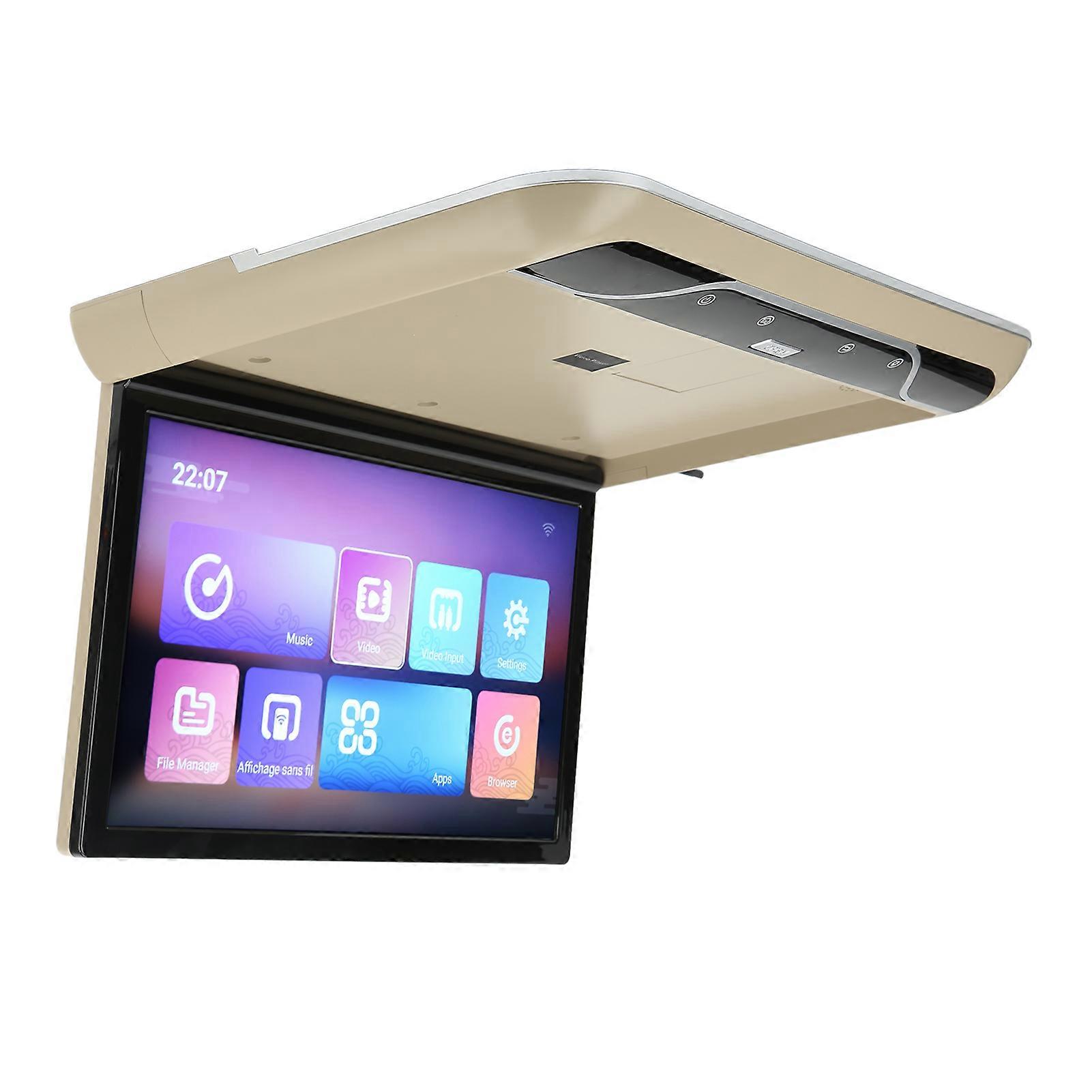 19-Zoll-Auto-Overhead-Player High-Definition-Touchscreen-Flip-Down-Dachmonitor-Multifunktionsgerät für Android 9.0 Beige