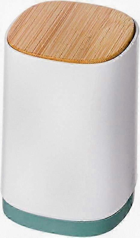 Large Multi-Compartment Cotton Swab Holder Automatic Dispenser Box for Dental Floss and Toothpicks (Green)