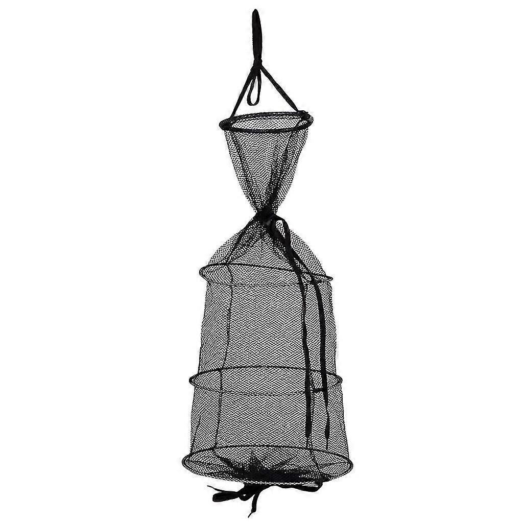 Folded Fishing Net Trap for Shrimp Carp Crayfish Crab Baits Mesh Trap Black