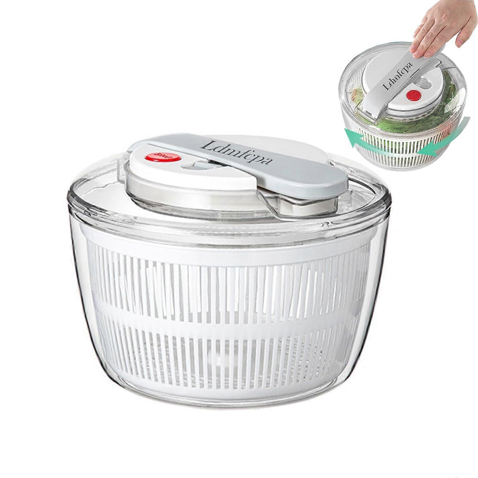 Salad Spinner 3.8QT, Multi-Use Lettuce Dryer with Drain Bowl, Colander for Greens, Herbs, Berries, and Fruits