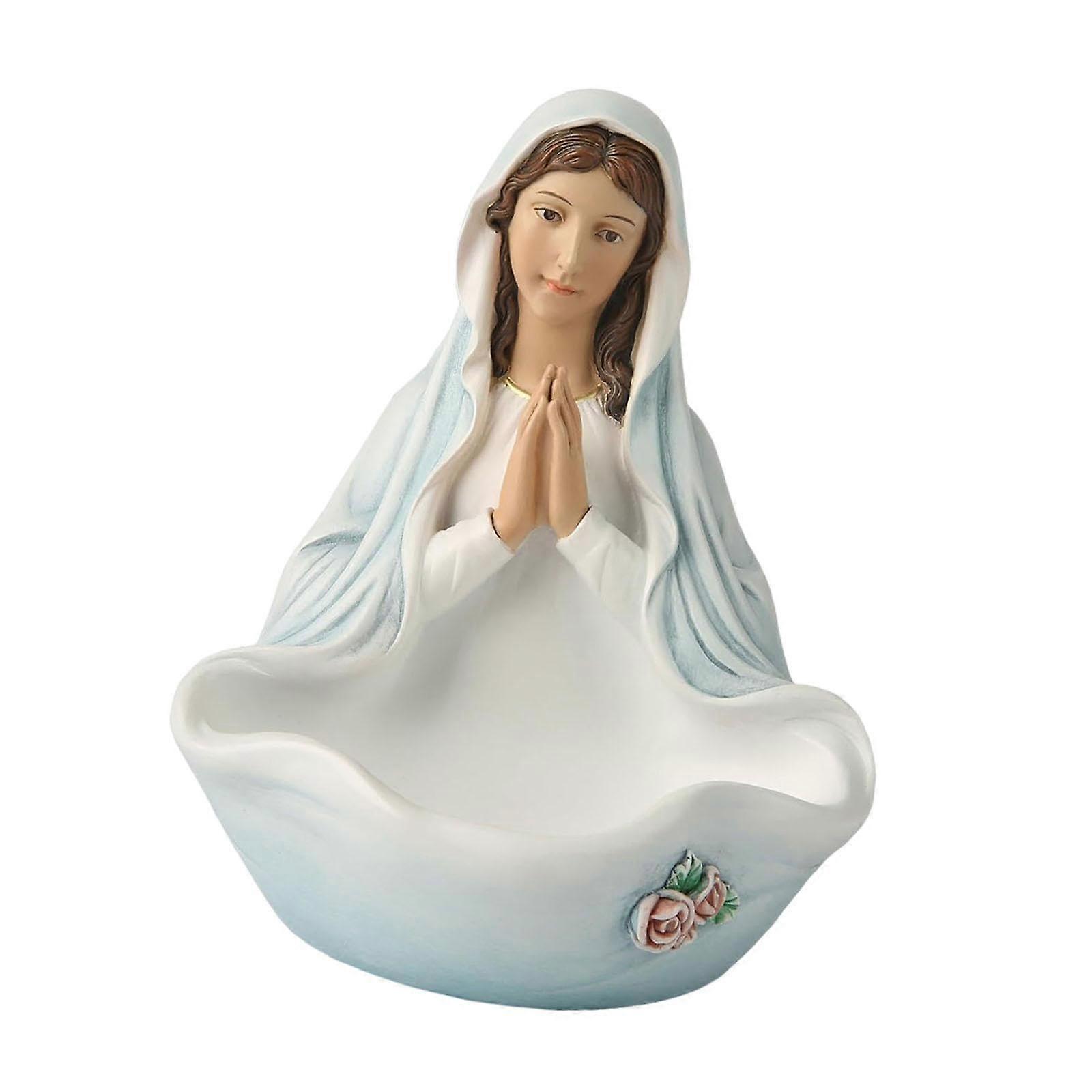 Virgin Mary Statue Resin Key Bowl Trinket Tray For Entryway Table And Office Desk Style A