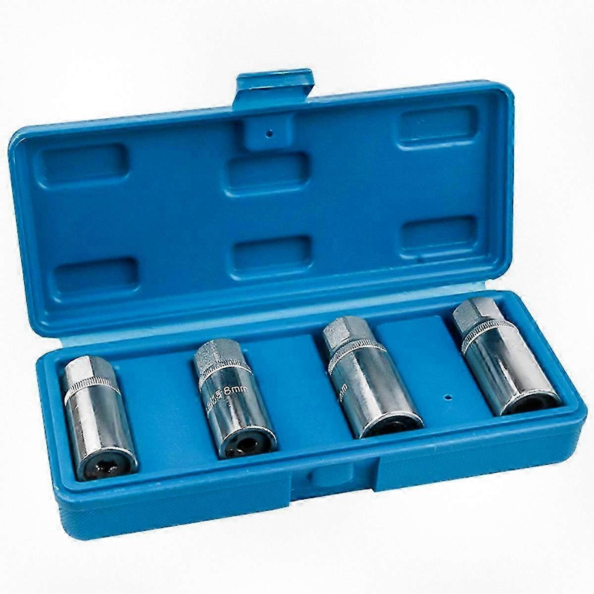 4-Piece Broken Bolt Extractor Set Metric Size Removal Tool for Nuts and Studs