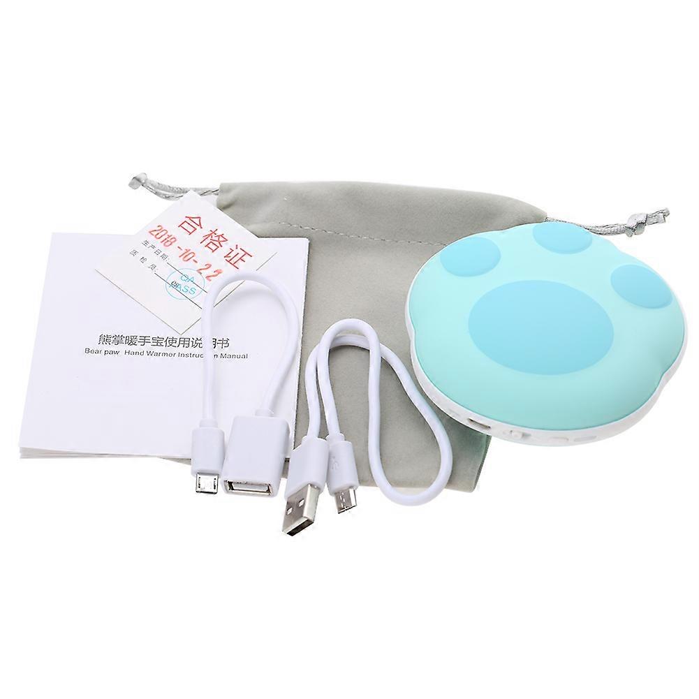 Bear Paw Shaped Hand Warmer 40-60℃ Heating Temperature No Scald Mini Hot Water Bottle - Blue