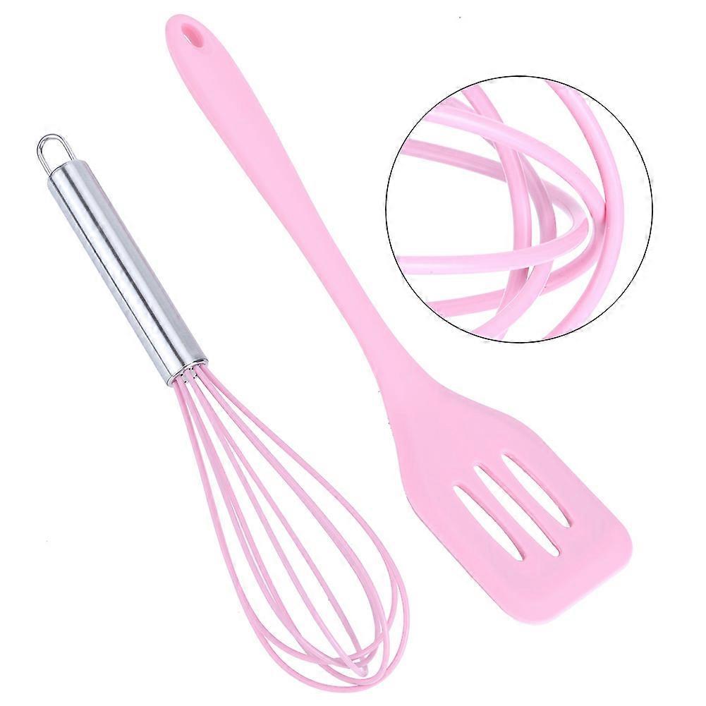 6Pcs Pink Silicone Kitchen Tools Set with Spatula & Beater