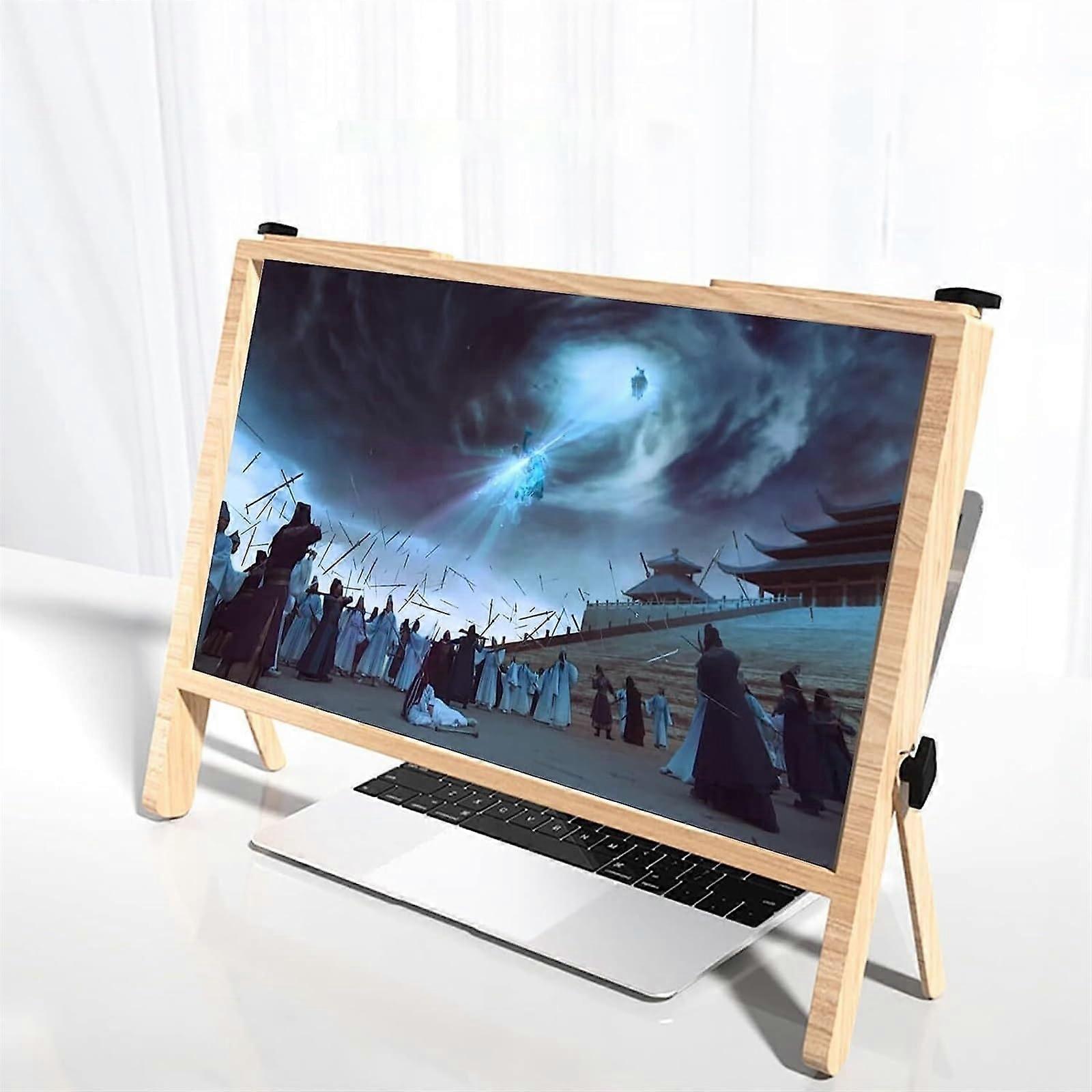 Computer Screen Magnifier, Ultra-Clear Blu-Ray 3X Magnifying Lens, Foldable Computer Laptop Phone Holder Stand Physical