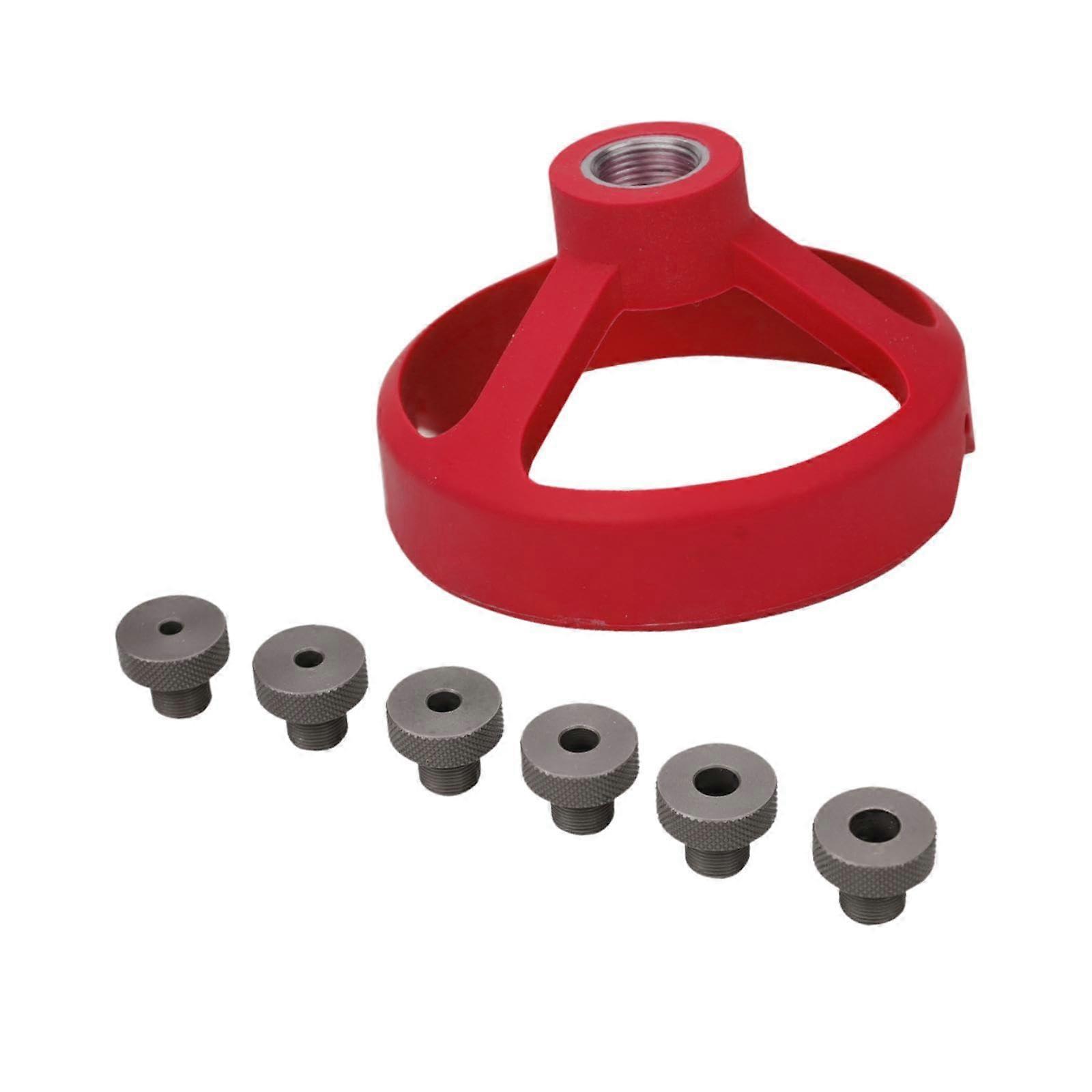 Drill Guide Punch Locator Chuck Vertical Hole Punch Locator Aluminium Alloy Drillings Positioning Self Centering Drill Jig (Red)