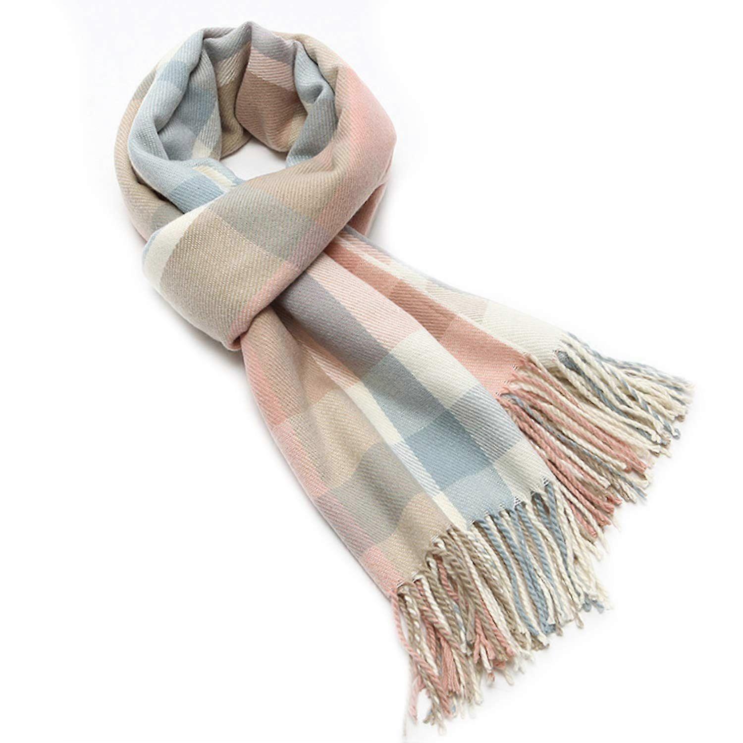 Women's Long Plaid Blanket Thick Oversized Winter/Autumn Warm Scarf Large Plaid Scarf Wrap Shawl