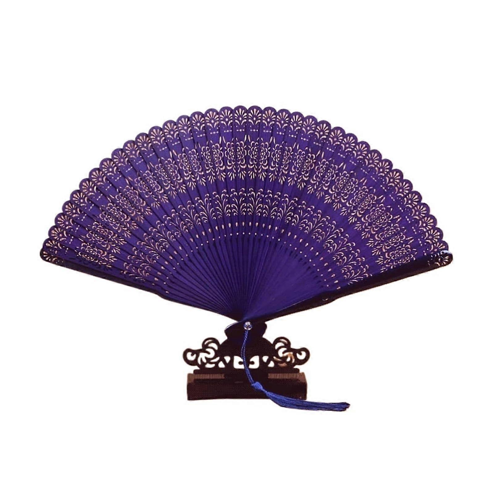 Folding Fan Folded Hand Fan Chinese Style Folding Fan Handheld Fans Vintage Retro Hand Fans for Decoration Crown Flower Pattern Handheld