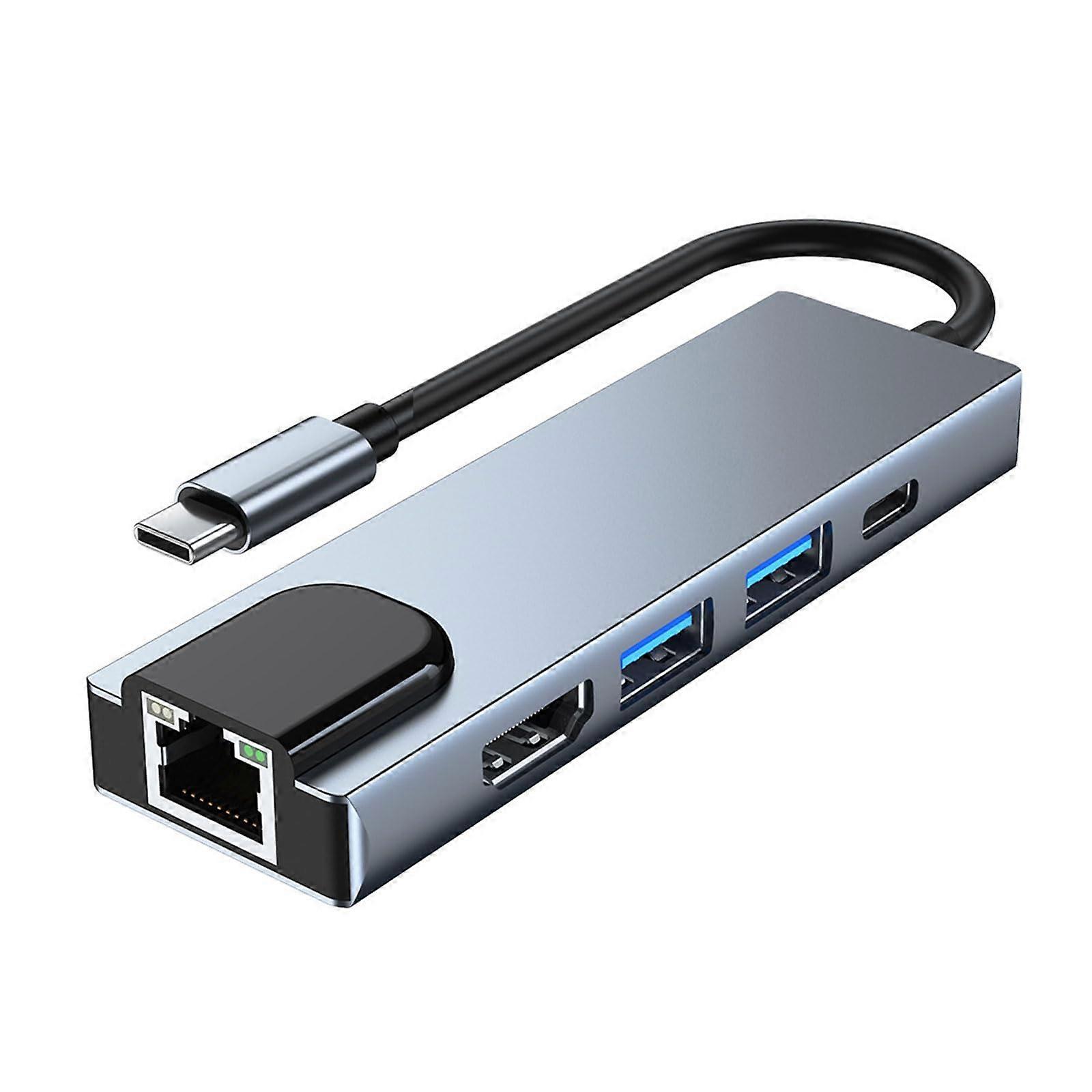 8/5 in 1 Type C Hubs for Smartphones Tablets Gaming Consoles with USB 4K HDMI2.0 and Ethernet Port