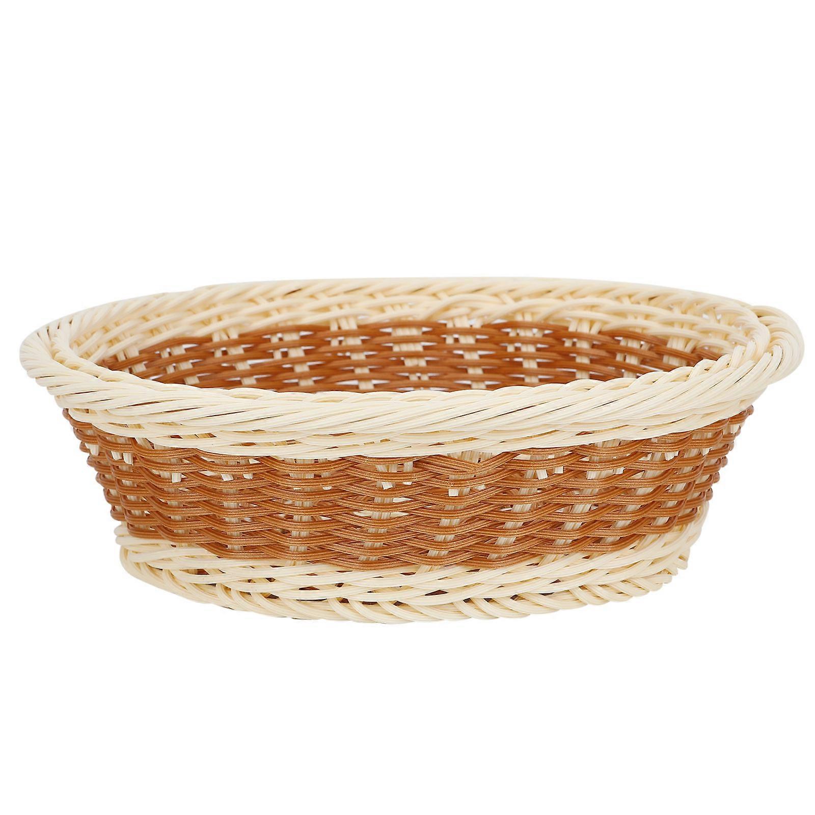Home Kitchen Food Basket Vegetable Platter Tabletop Flat Tray  for Bread Candy Fruit Vegetable