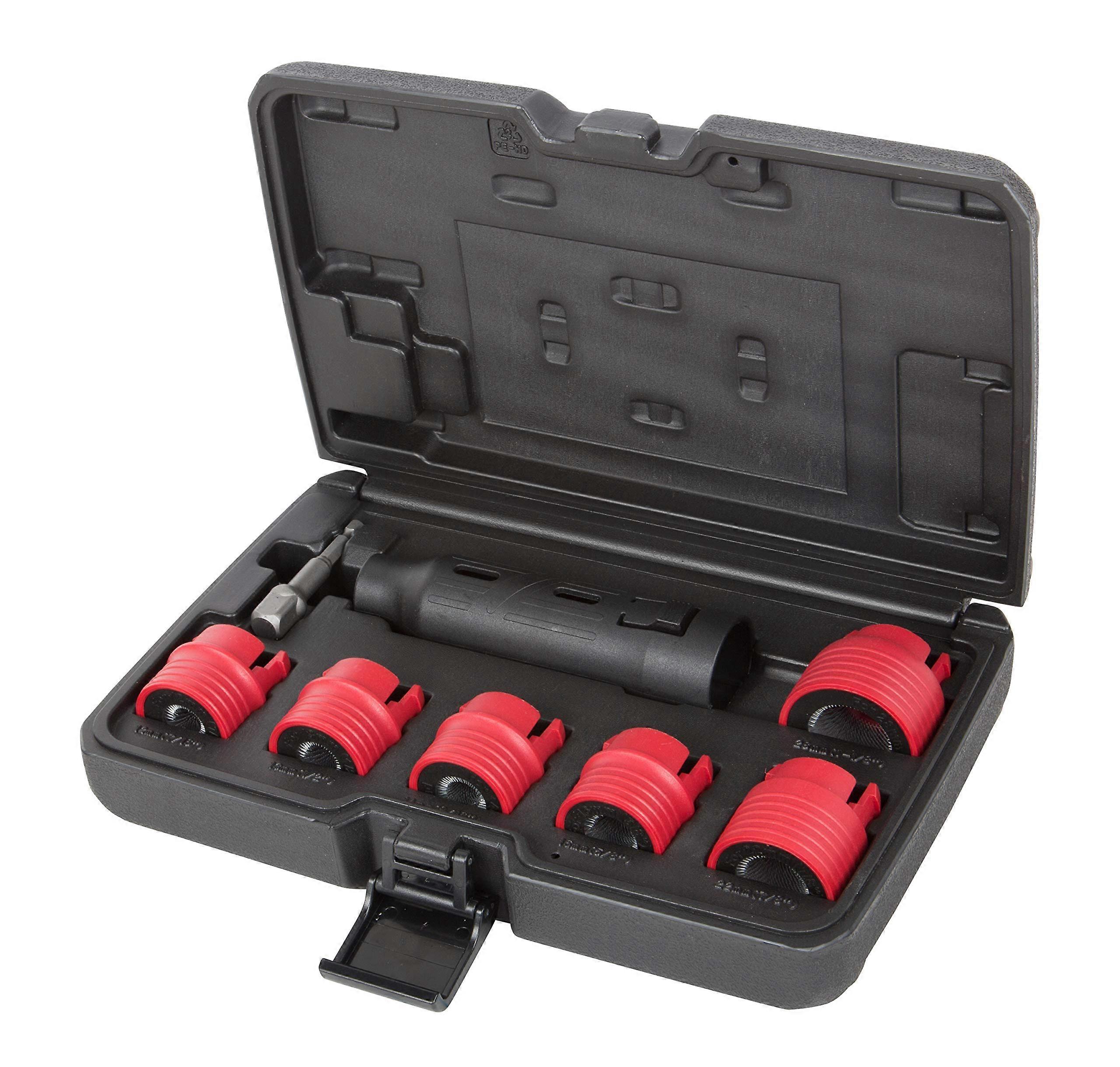 8Piece Automotive Wheel Stud Cleaner Tool Set for Removing Rust and Debris, Includes Adapter
