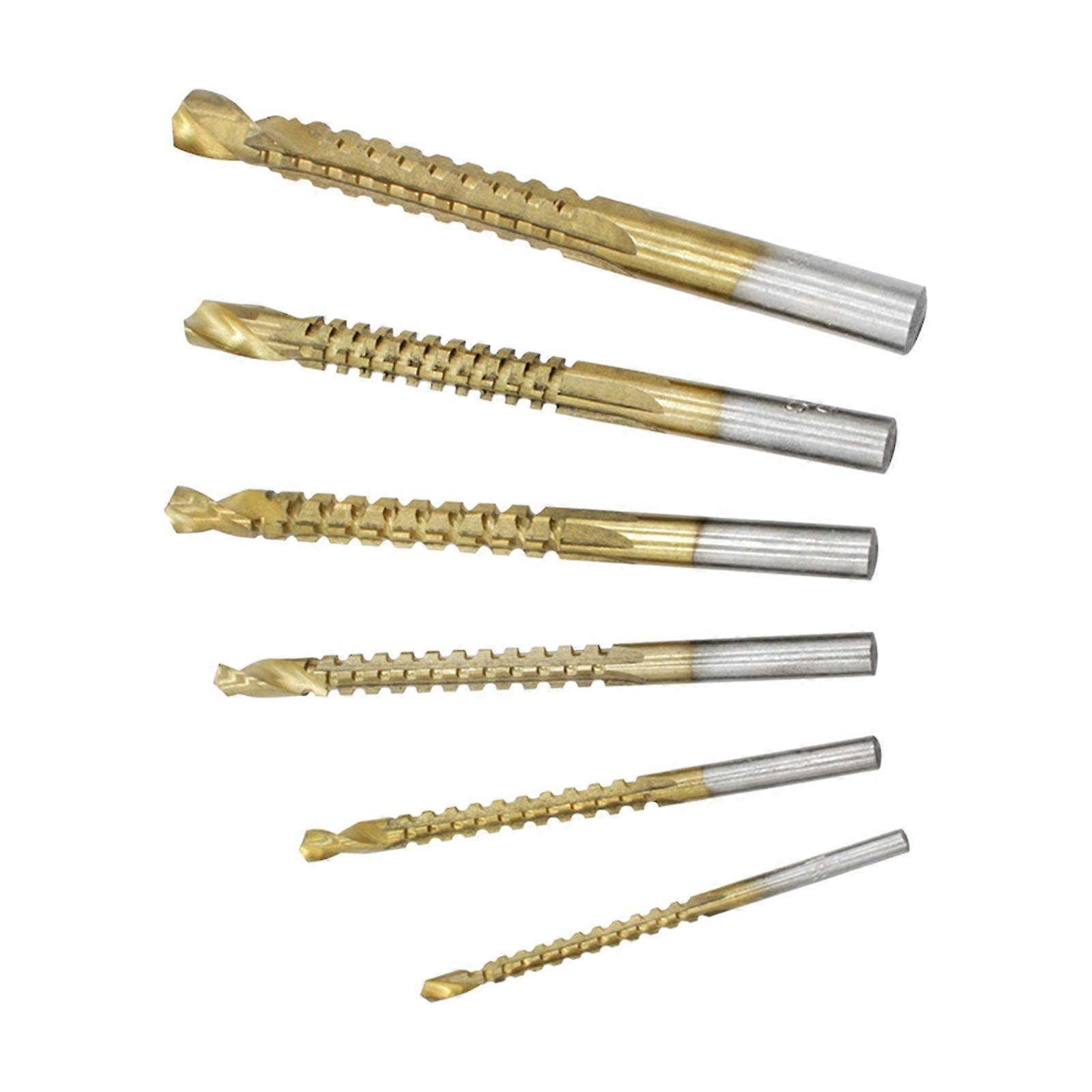6 Pieces Twist Hex Shank Drill Bit Set Extended for Carpenter Aluminum Wood