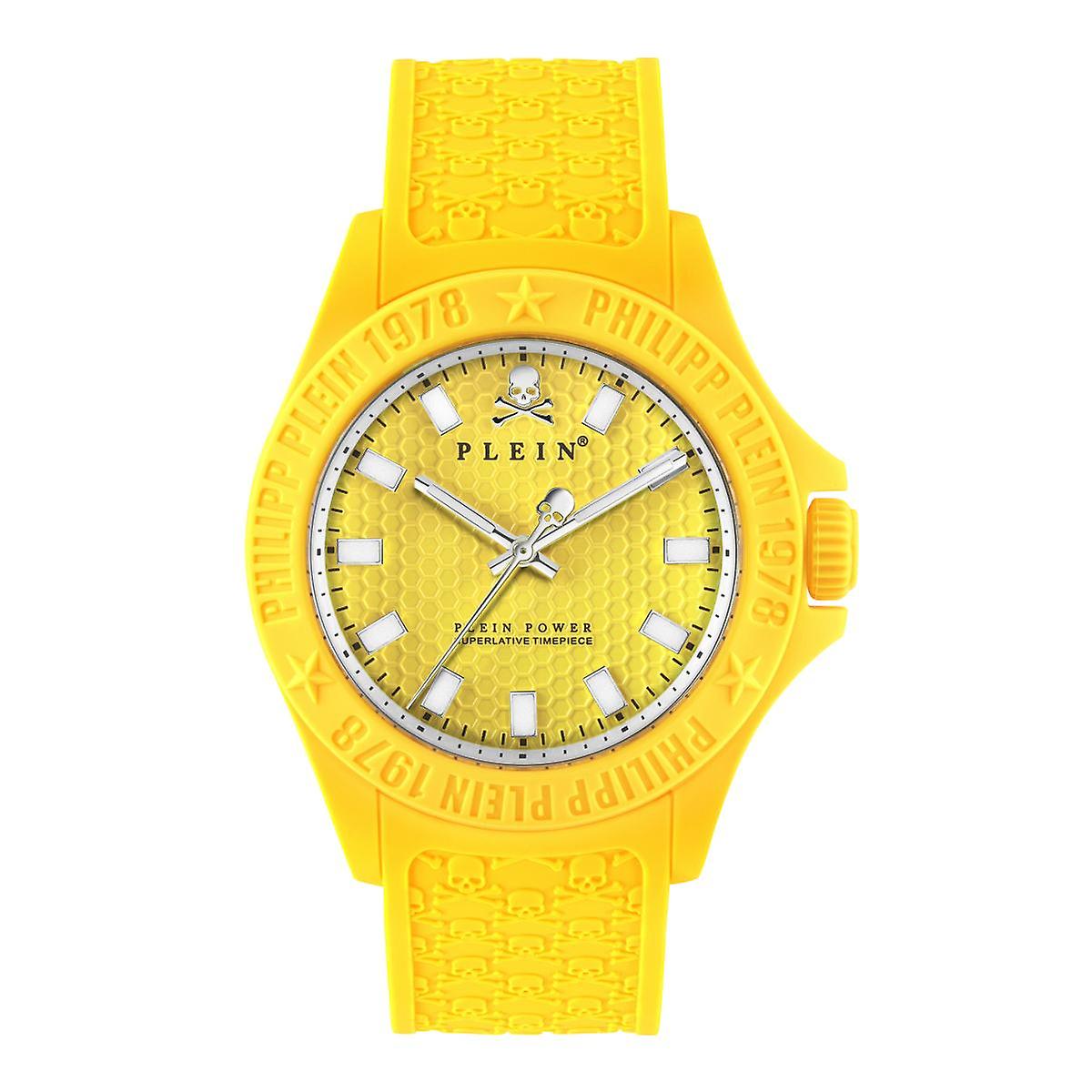 Philipp Plein Unisex Watch Analog Quartz PLEIN POWER NEON YELLOW PWKAA1021 Silicone