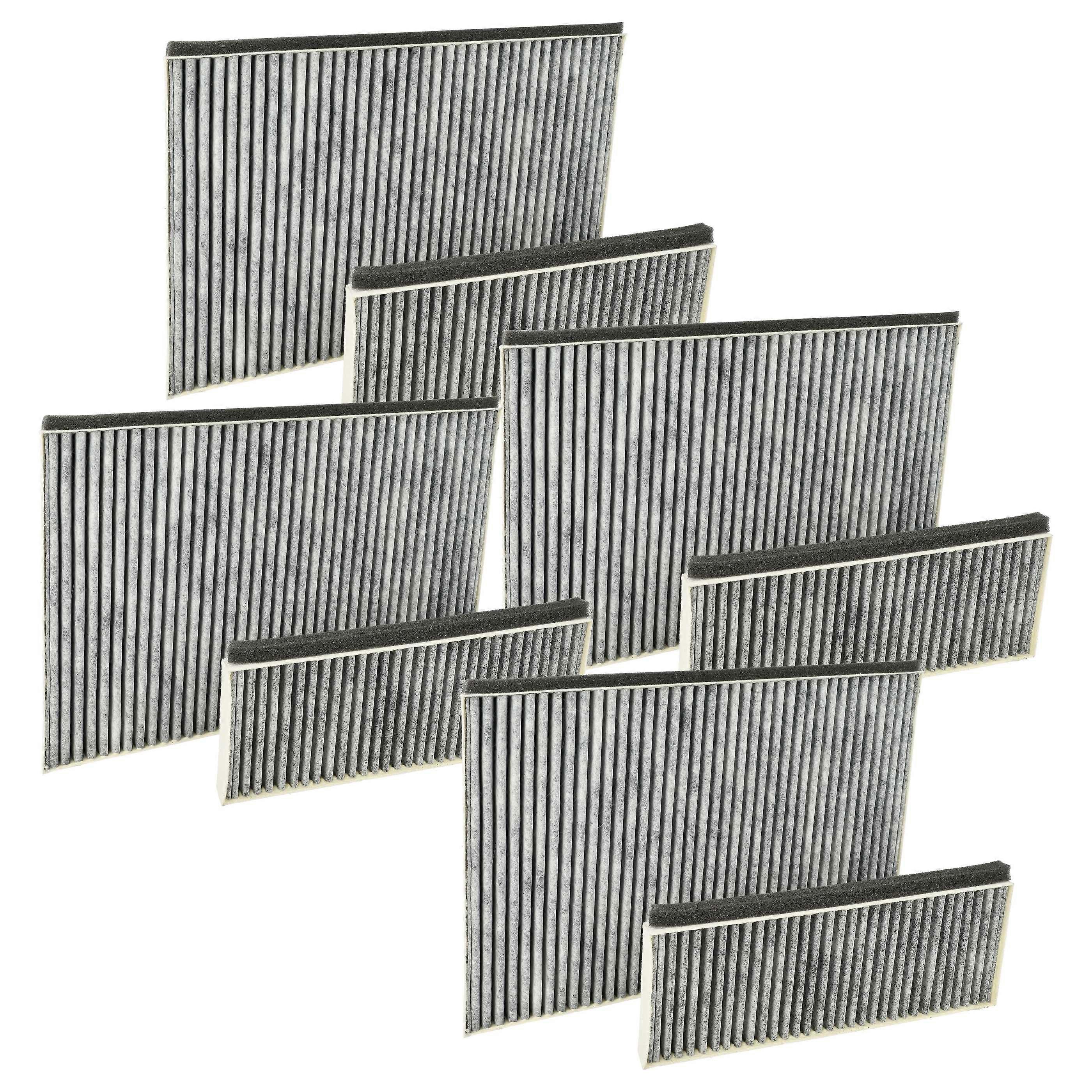 vhbw 8x Filter kompatibel mit Neff D65IHM1S0B/01, D65IHM1S0B, D65IHM1S0/01, D65IHM1S0, D65IBE1S0B/01 Dunstabzugshauben - 8x Aktivkohlefilter Grau Weiß