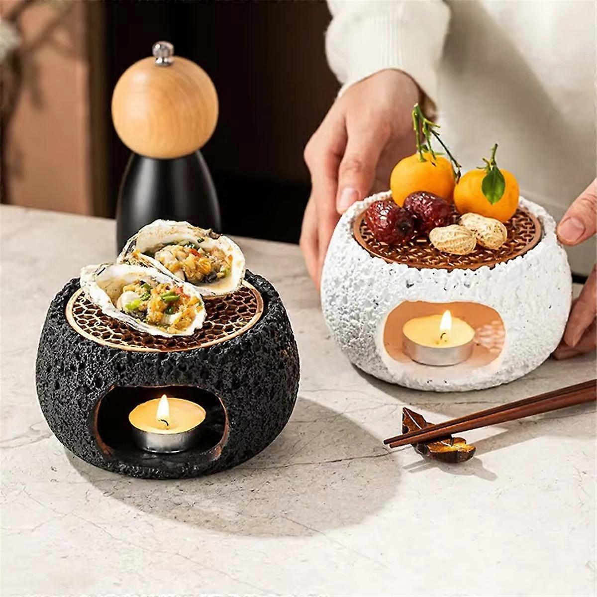 Artistic Rock Material Round Plate for Candle Heating,Insulation Base for Kitchen & Dining Room,Hous