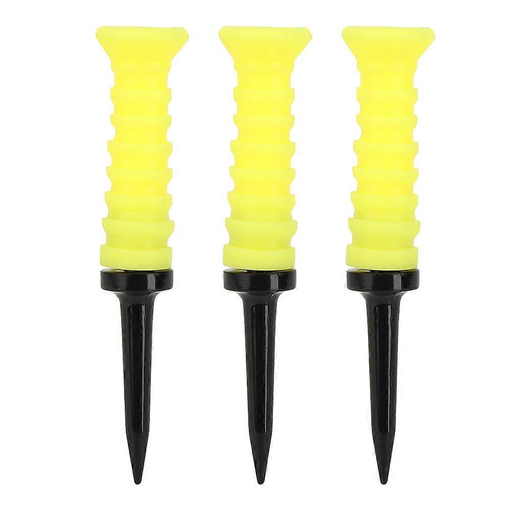 3Pcs 83mm Yellow Elastic Golf Tee Rubber Ball Holder for Golf Practice Training Tools