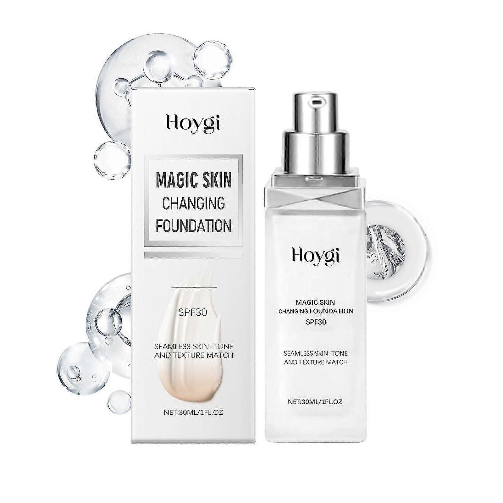 Hoygi Temperature Change Fond de teint longue tenue Maquillage léger Hydratant Mat Clair Peau grasse Peau sèche Convient