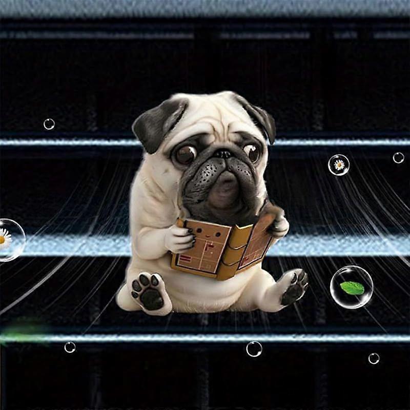 Adorable Pug Acrylic Car Air Vent Fragrance Diffuser, 2D Cute Dog Design Solid Scented, Fun & Stylish Interior Accessory, Pug Air Freshener Decorative
