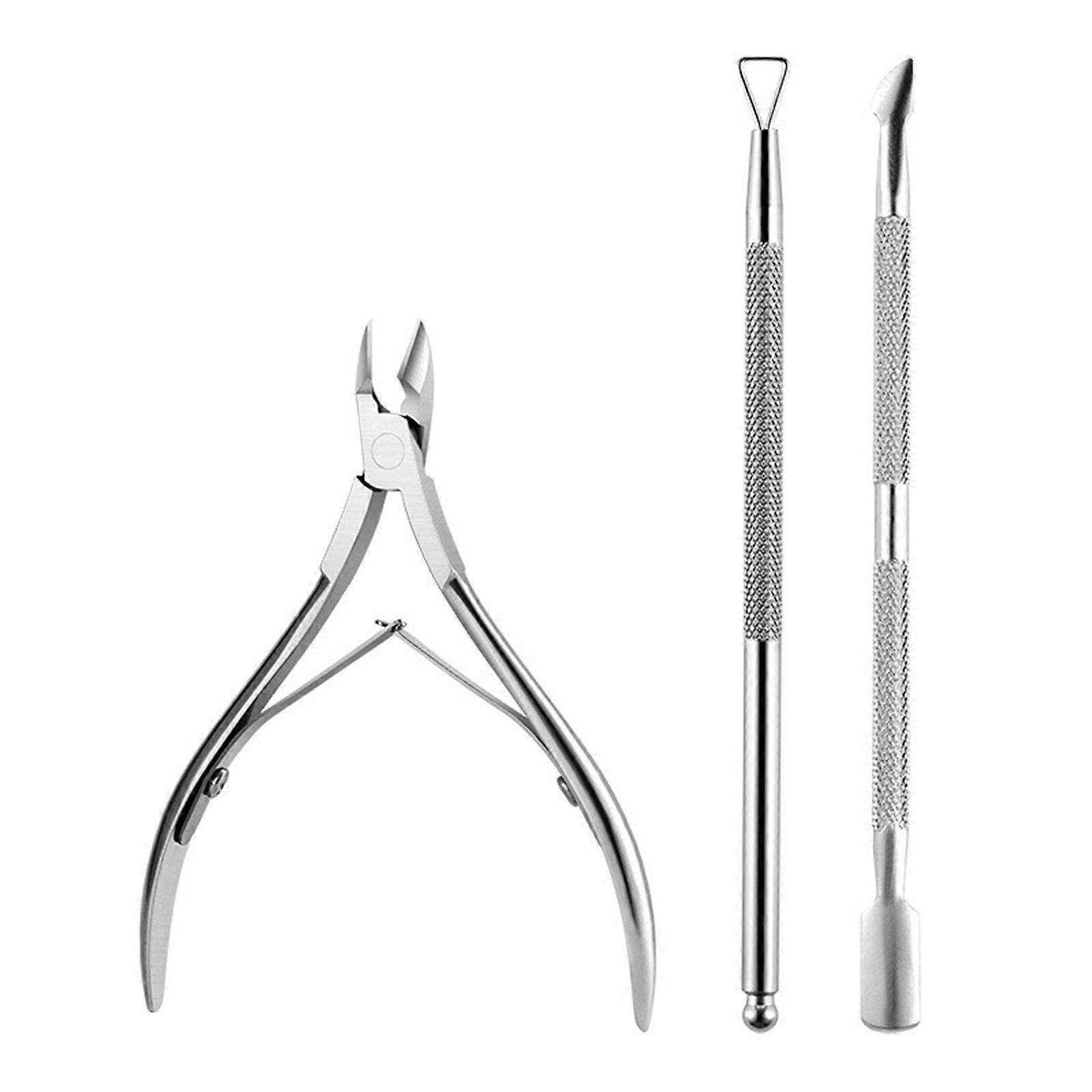Cuticle Remover Cuticle Nippers Cuticle Pusher Cutter ClippersPedicure Manicure Tool Cuticle Trimmer with Cuticle Pusher