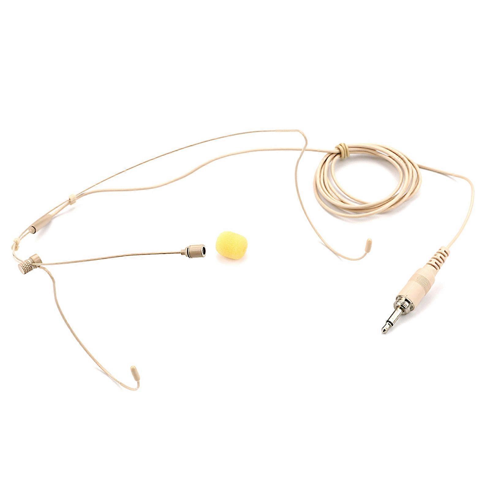Headset Headworn Microphone 3.5mm Thread Screw Lock Head Microphone Double Earhook Headworn Mic for Stage Performances