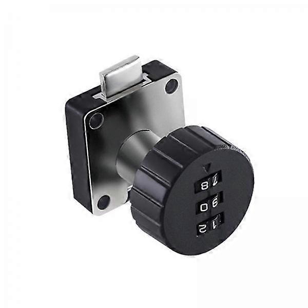 3 Combination cam Lock, Cabinet Code Lock, Keyless 3 Black