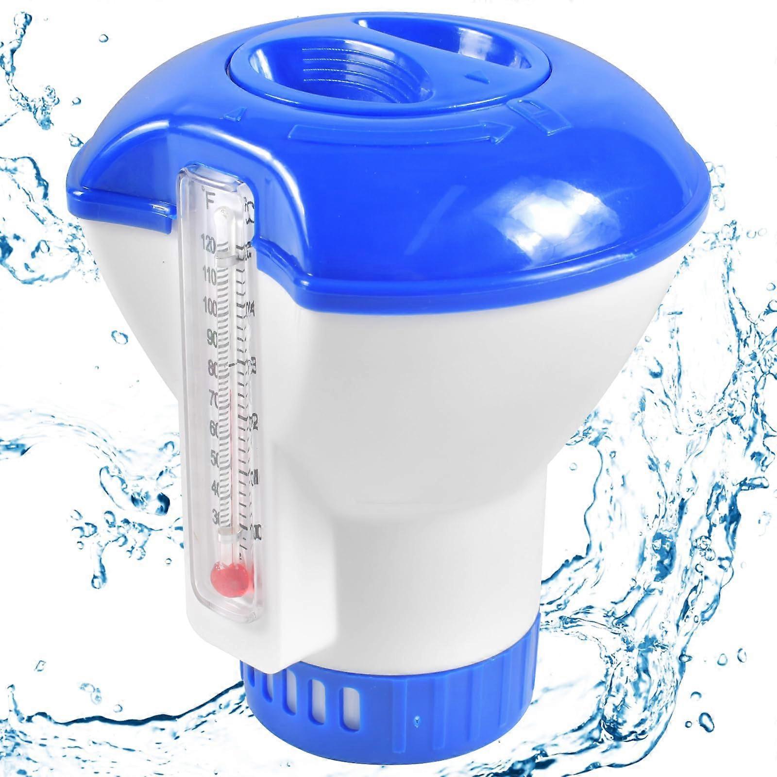 5 Inch Pool Dosing Float, Pool Dosing Float with Thermometer, Adjustable Chlorine Float, for Automatic Chlorination and Bromination of Swimming Pools