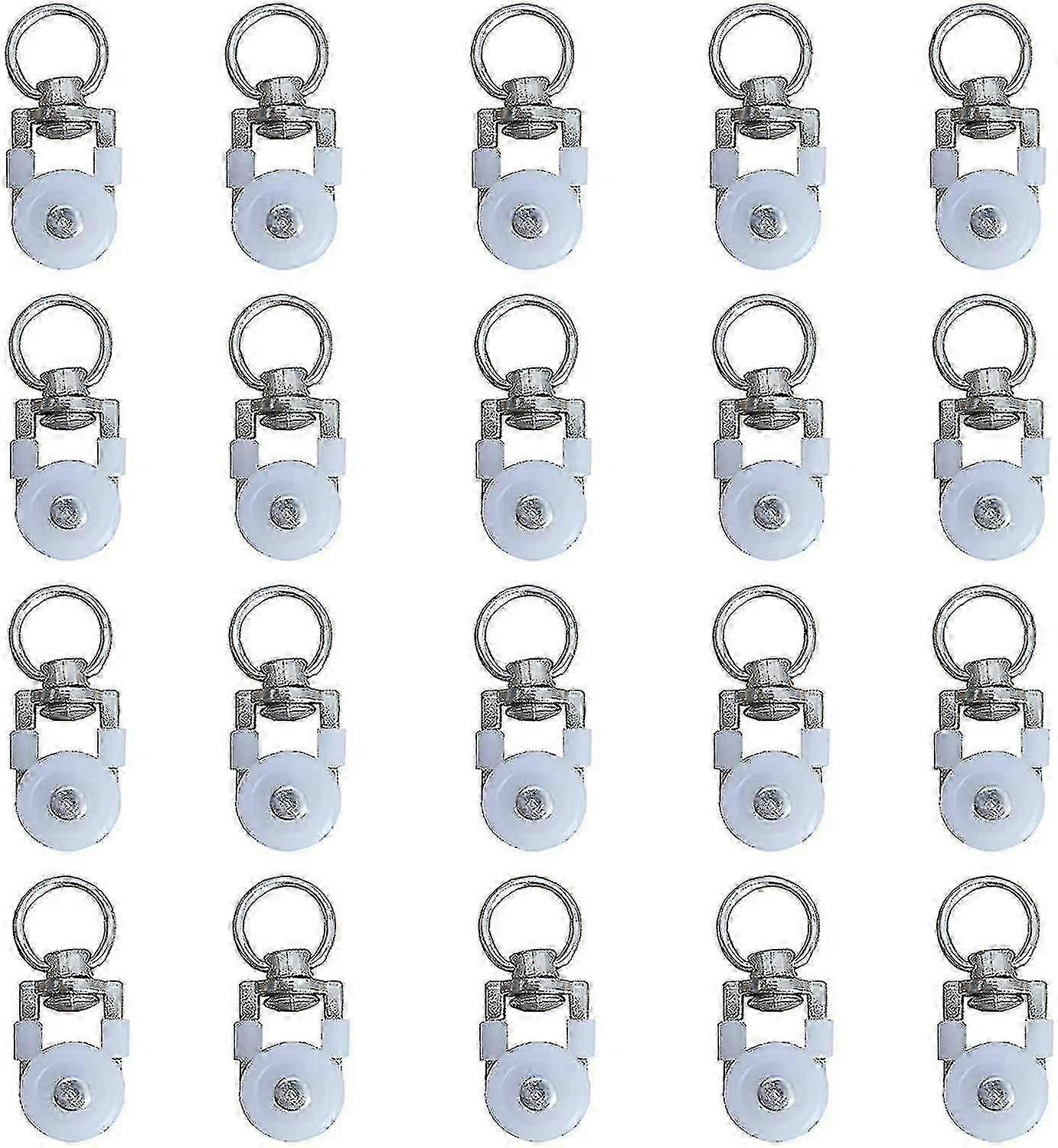 20pcs κύλινδροι κομματιών κουρτινών, κύλινδροι διαδρομής, ολισθητές κυλίνδρων ράβδων κουρτινών, σιωπηλή τροχαλία, διπλός κύλινδρος διαδρομής κουρτινών παραθύρων