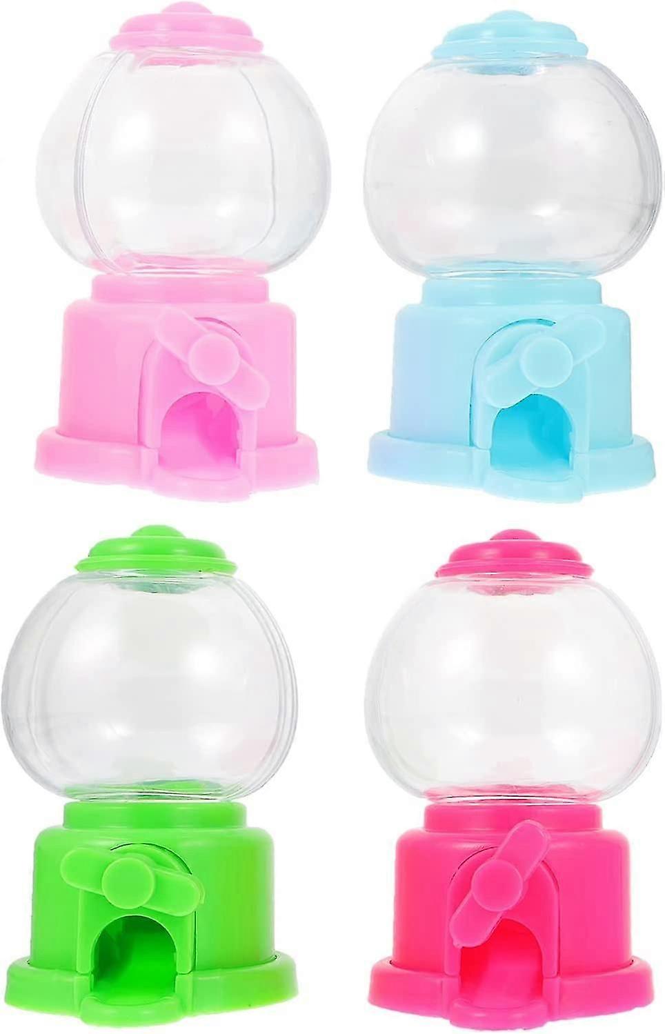 4pcs 3.7" Mini Gumball Machine Candy Dispenser (Random Color)