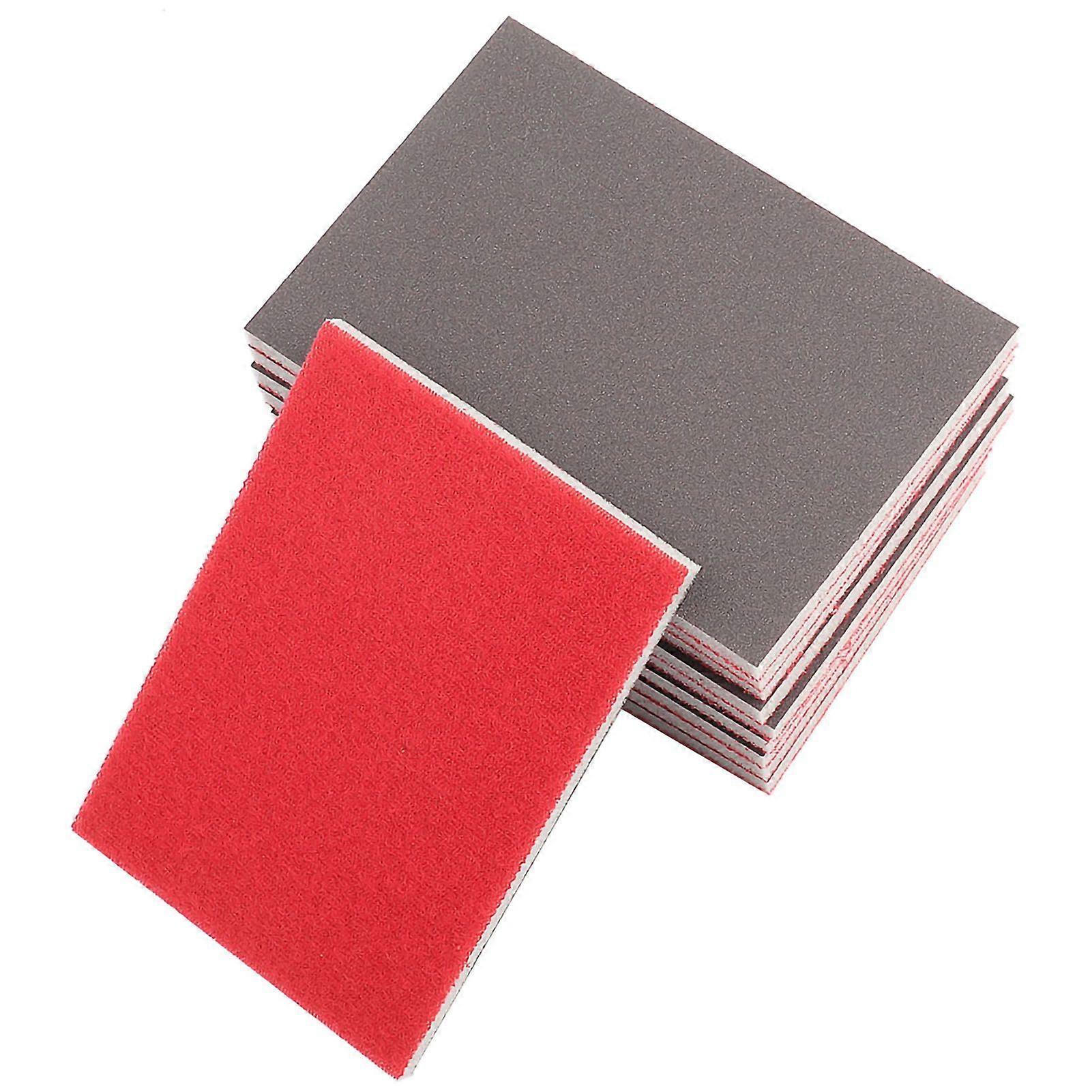 High quality Gray red square suede back sponge fine grinding polishing sandpaper 120/180*