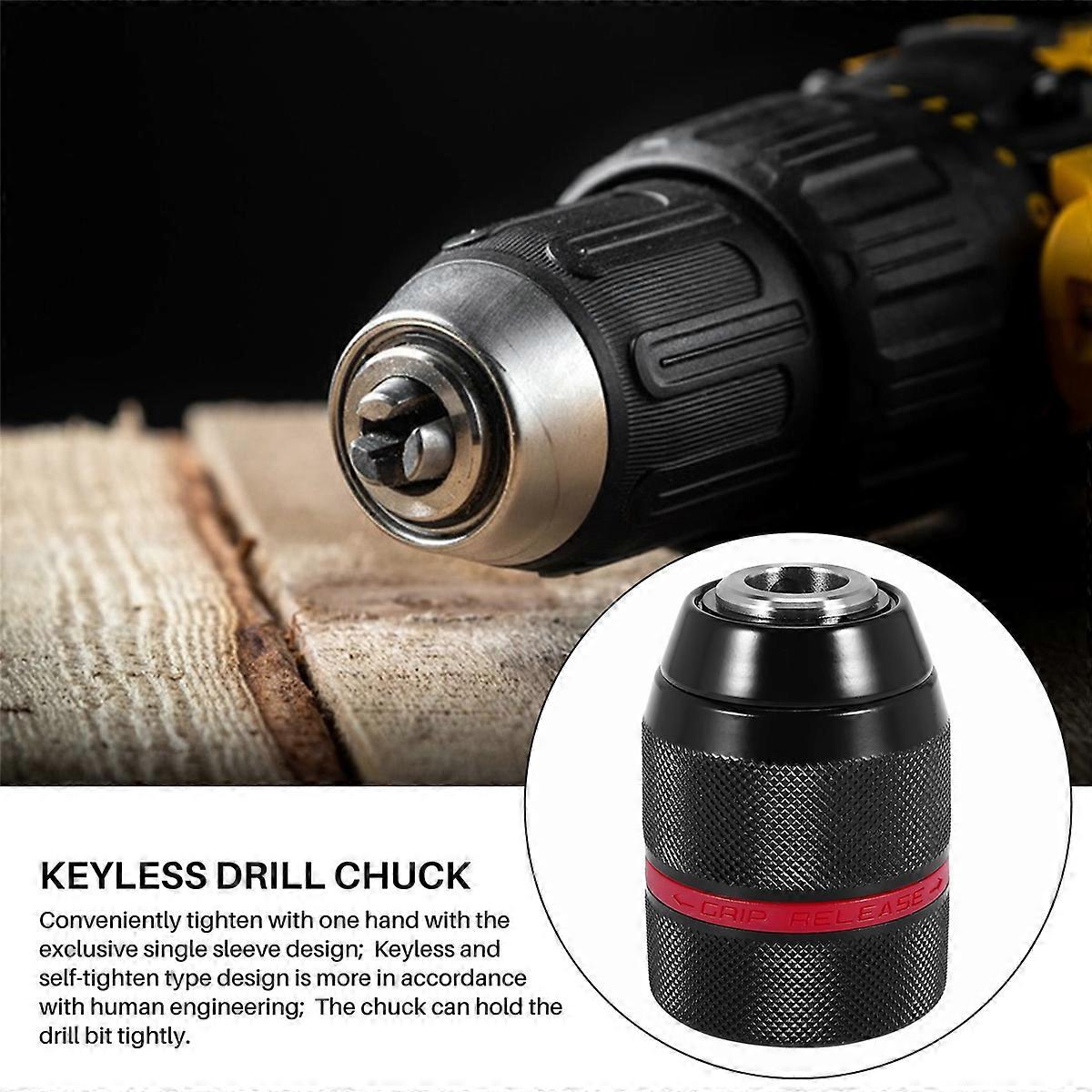 Keyless Drill Chuck 1/2-20UNF Mount 2-13Mm Self-Tighten Drill Chuck