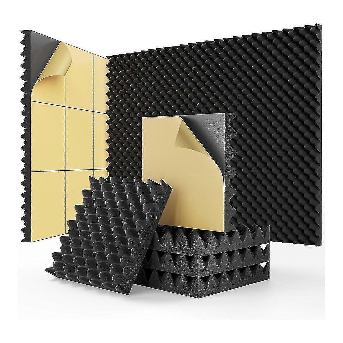 24 Pack Self Adhesive Egg Crate Sound Proof Foam Panels 1x12x12Inch, Acoustic Foam for Home and Studios