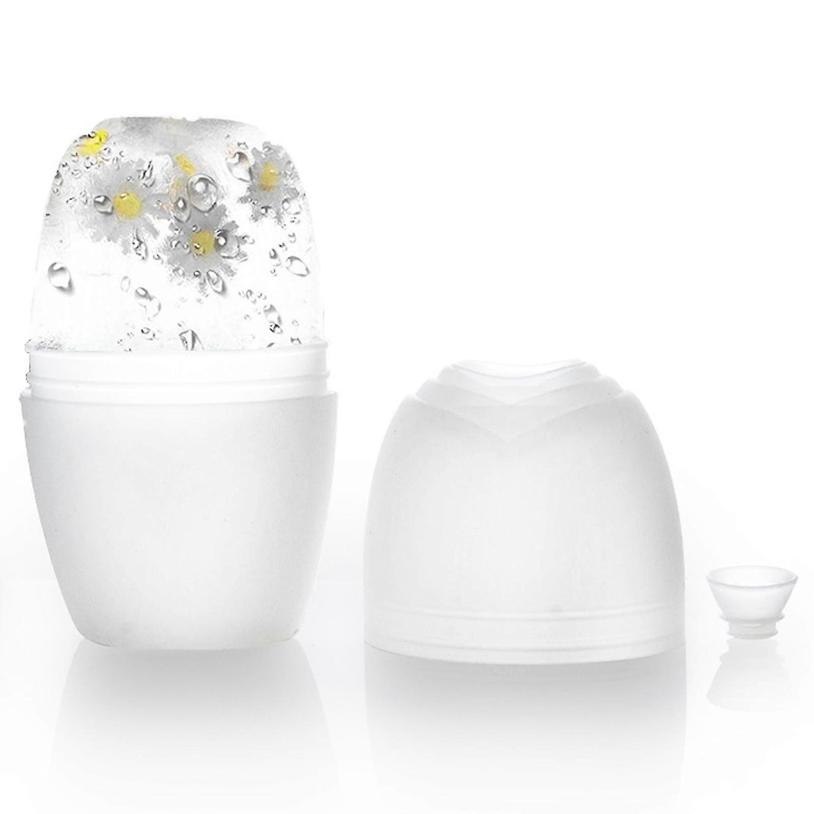 目と首のためのフェイシャルアイスローラー、ポータブルシリコンコールドセラピー美容ツール - 透明