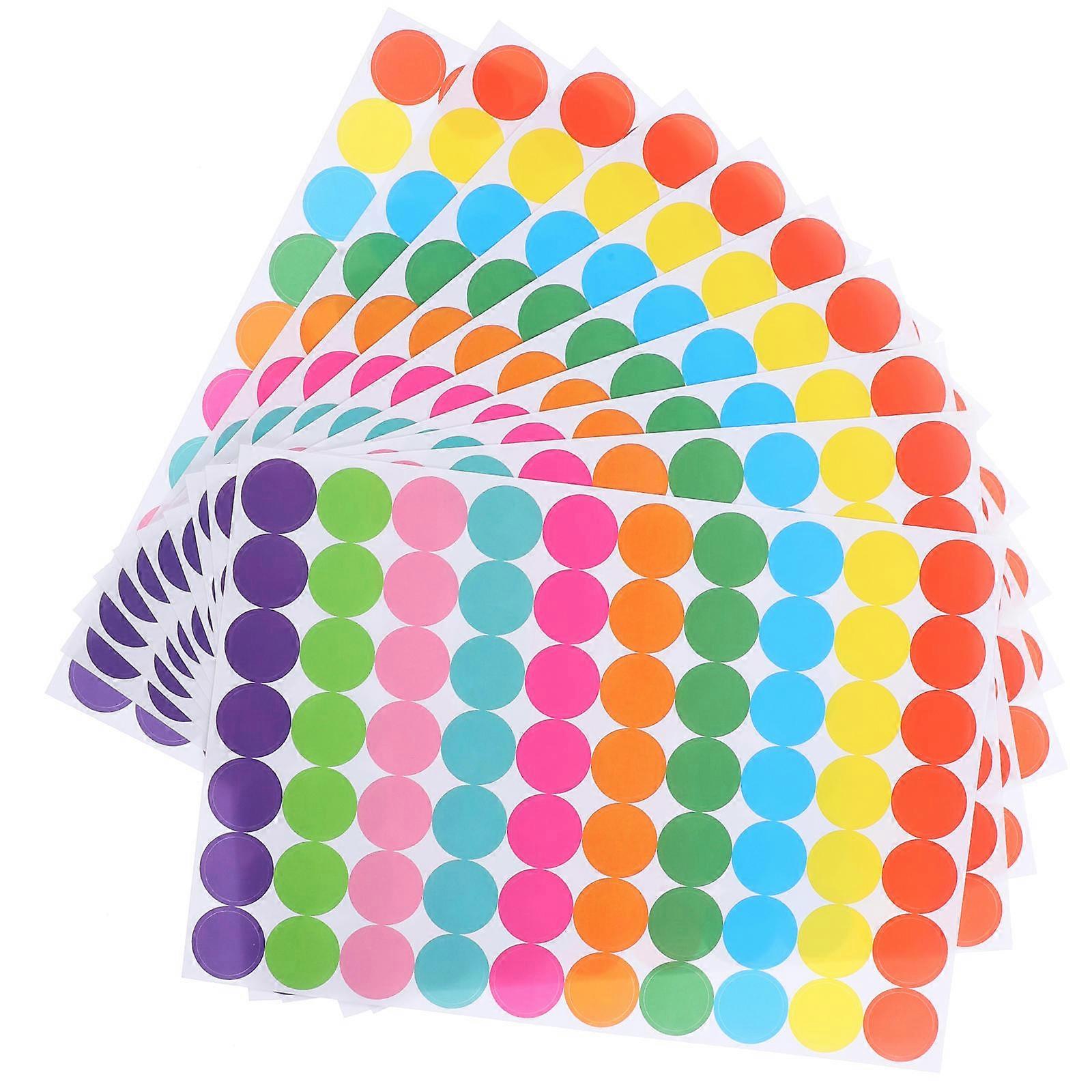 Colored Dot Stickers   20 Sheets Round Labels for Coding, Sorting & Organization   Self Adhesive Small Circle Stickers for Home, Office, Classroom Use