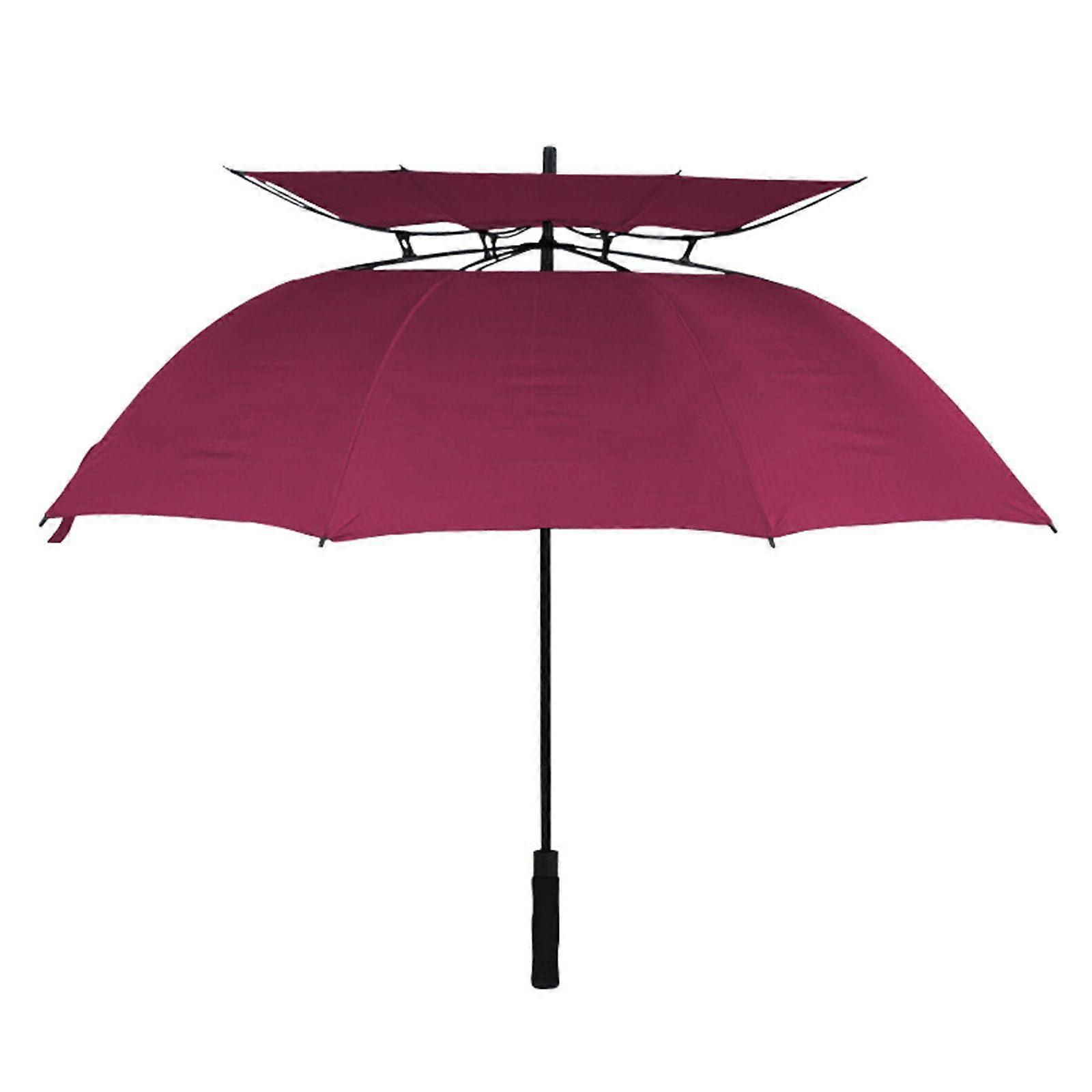 135cm Golf Umbrella, Windproof Golf Umbrella for Adults, Opens and Closes Automatically ( Red)