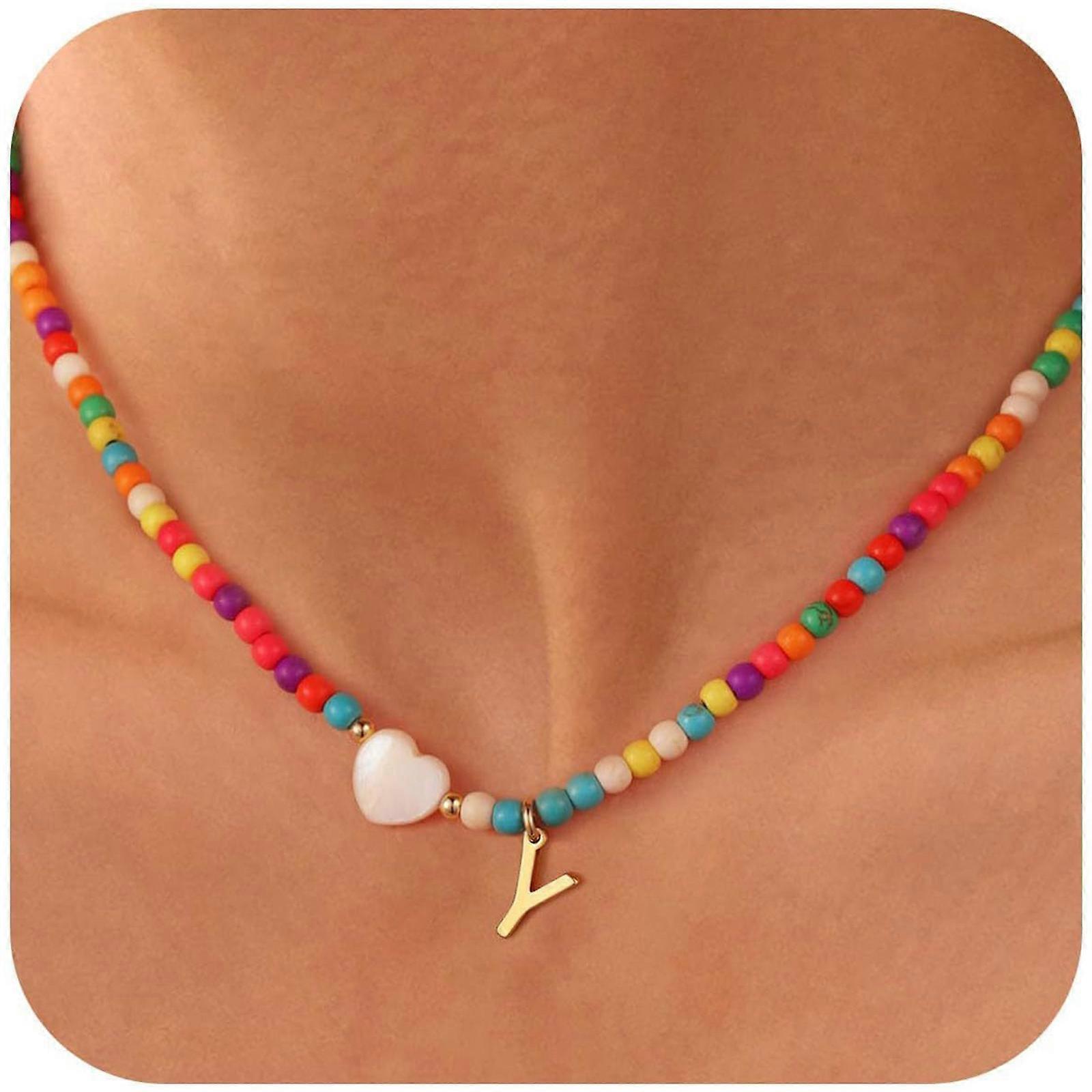 Collier ras de cou en perles délicates à la mode pour les femmes Bijoux Bohème faits à la main avec coquillage coloré et breloque en pierre multicolore