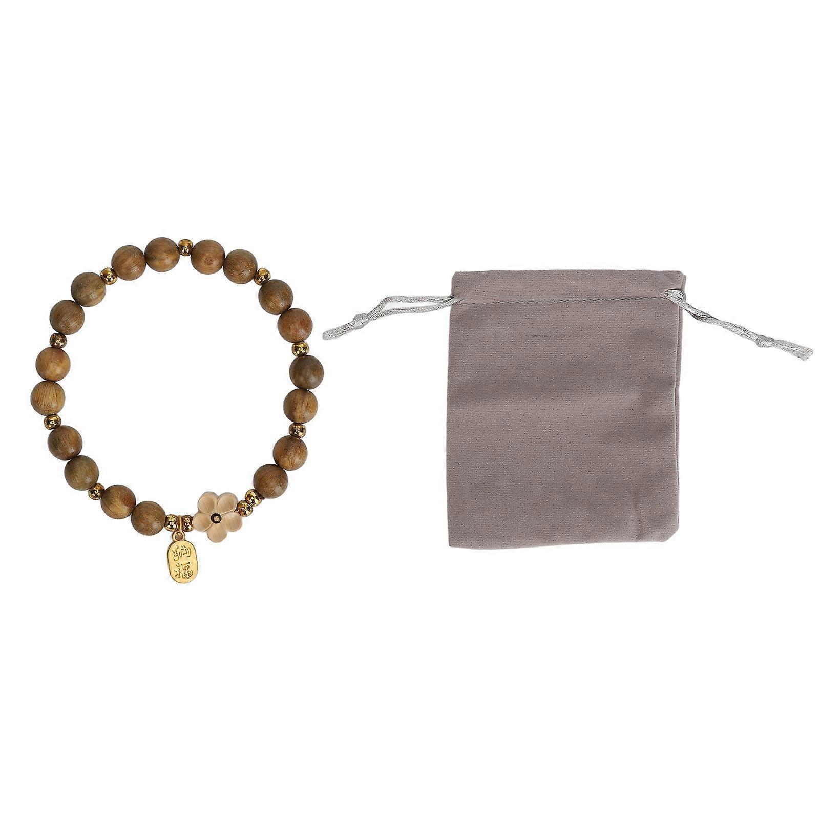 瞑想と祈りのためのグリーンサンダルウッド木製ビーズブレスレット