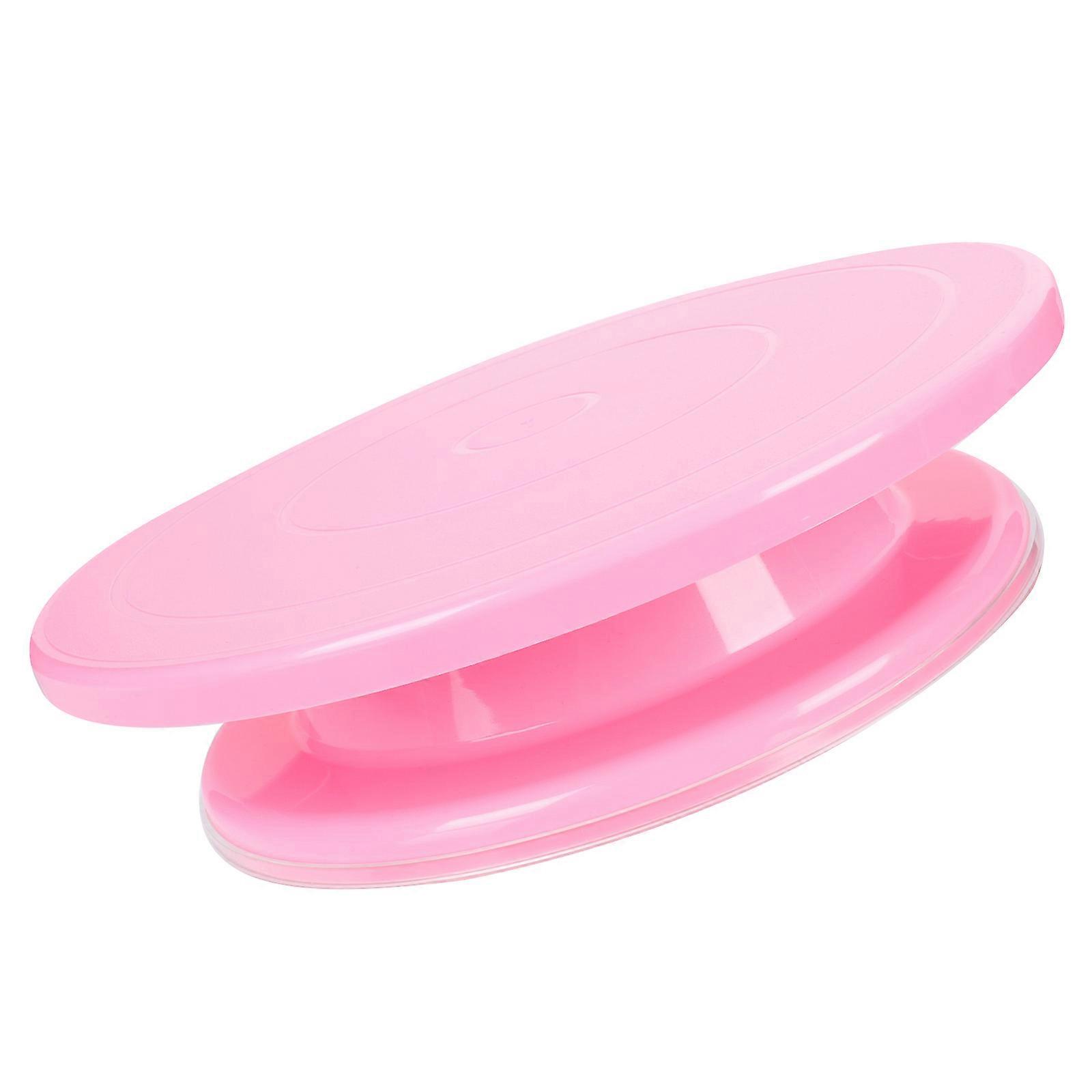 Creative Cake Turntable Baking Accessory Pink 28x28cm Anti-Slip 1Pc