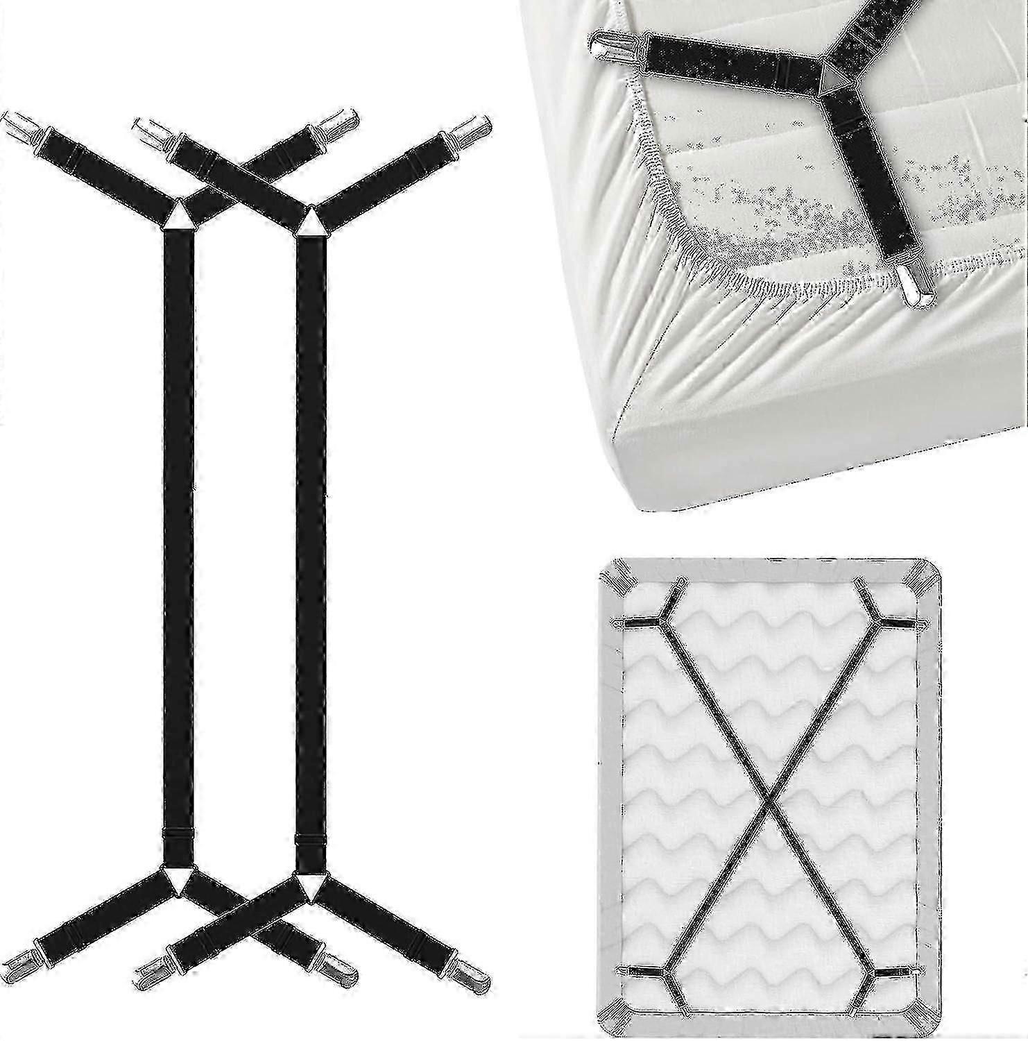 Sengetøystropper - Støttestropper på sengetøy på kryss og tvers - svart, 1 sett (2 stropper) G