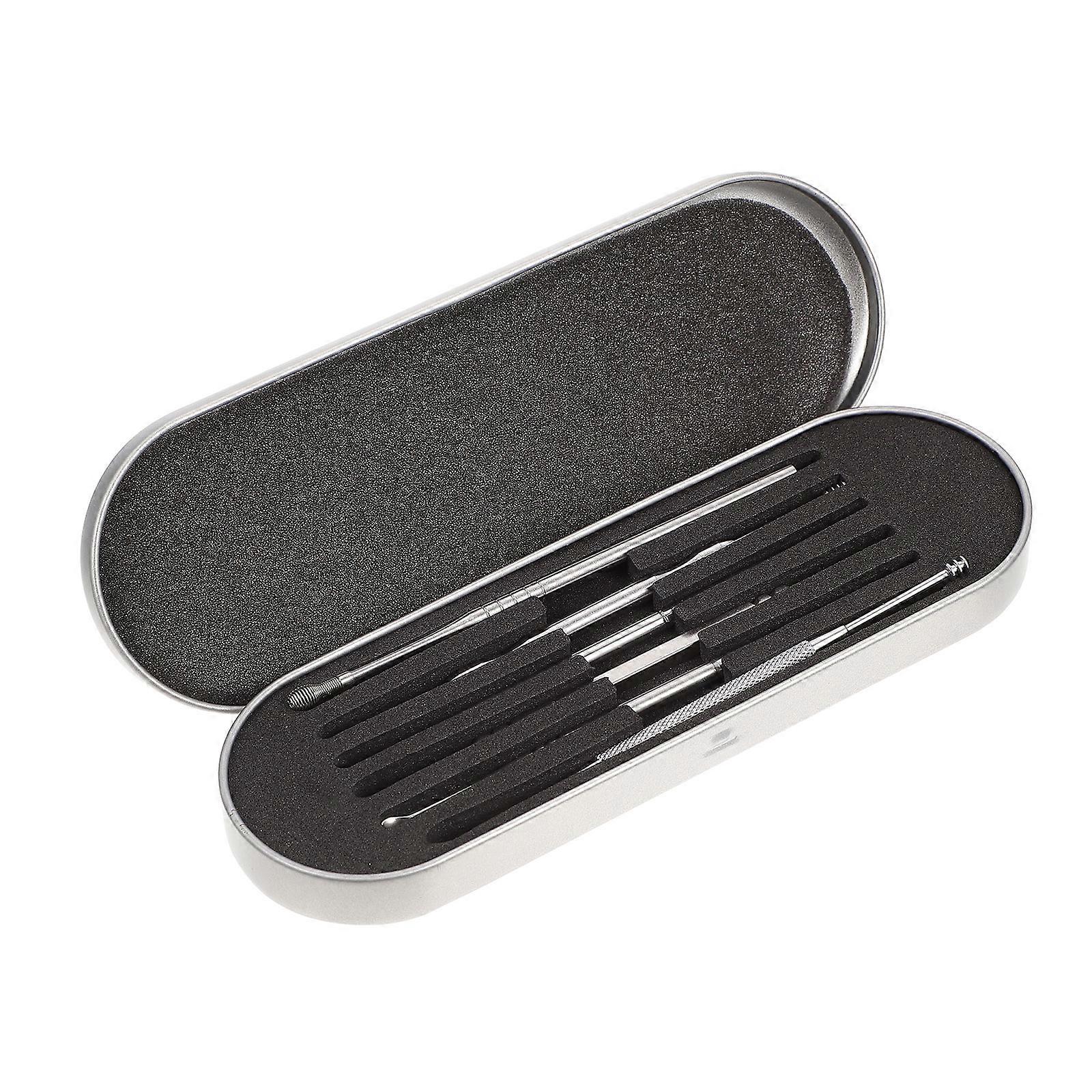 Ear Cleaning Set Stainless Steel Ear Tools Portable Daily Family Use 13X0.5CM Round Shape Earwax Removal 1Set