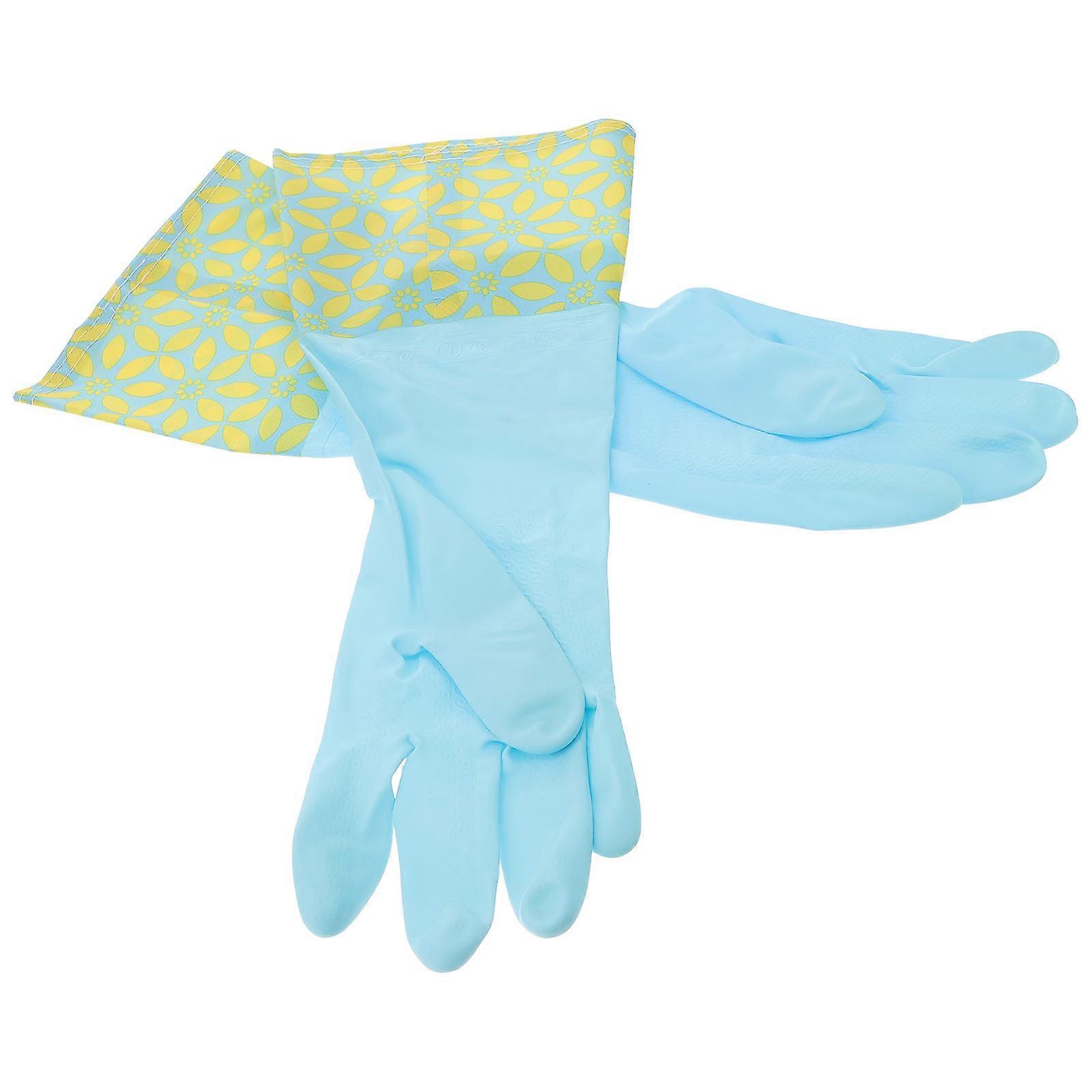 Γάντια για πλύσιμο πιάτων Παχιά ανθεκτικά αδιάβροχα γάντια καθαρισμού για εργασίες κουζίνας L Size Blue 2Pairs