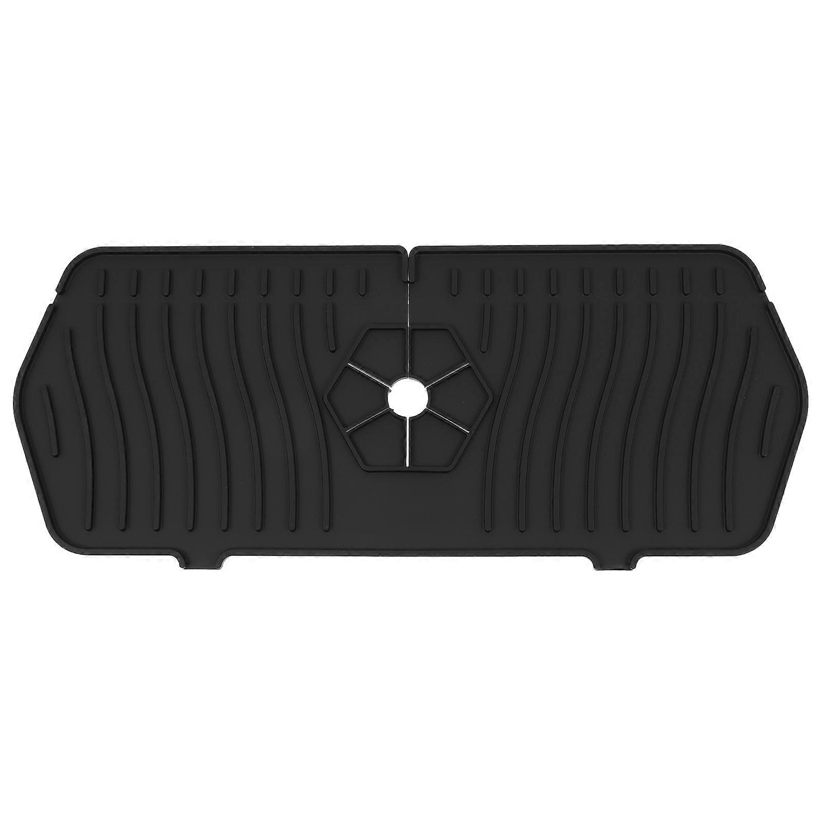 Silicone Tap Draining Mat Anti-Splash Kitchen Faucet Mat Rectangle Shape Simple Design For Home 35.4X14.8X0.5Cm 1Set