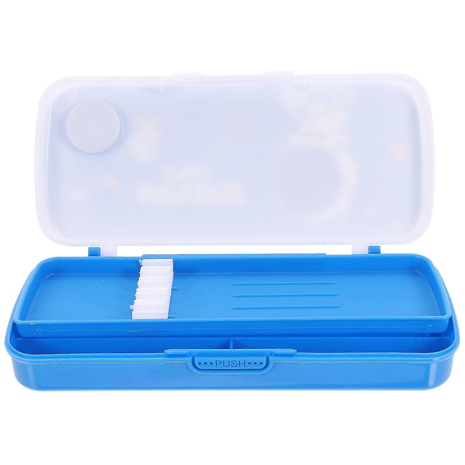 Classroom Pencil Holder Student Stationery Case Travel Easy to Carry Rectangular Simple Design PP Aluminum 22.00X8.00X3.00CM 1Pcs