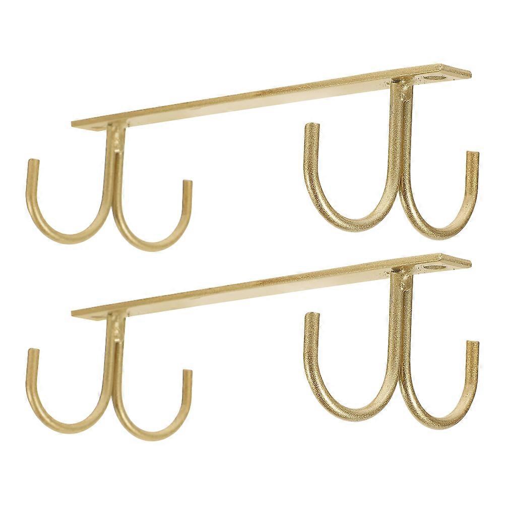 Mug Rack 2pcs Under Cabinet Hanging Cup Holder Organizer Sturdy Design Kitchen Storage Decor