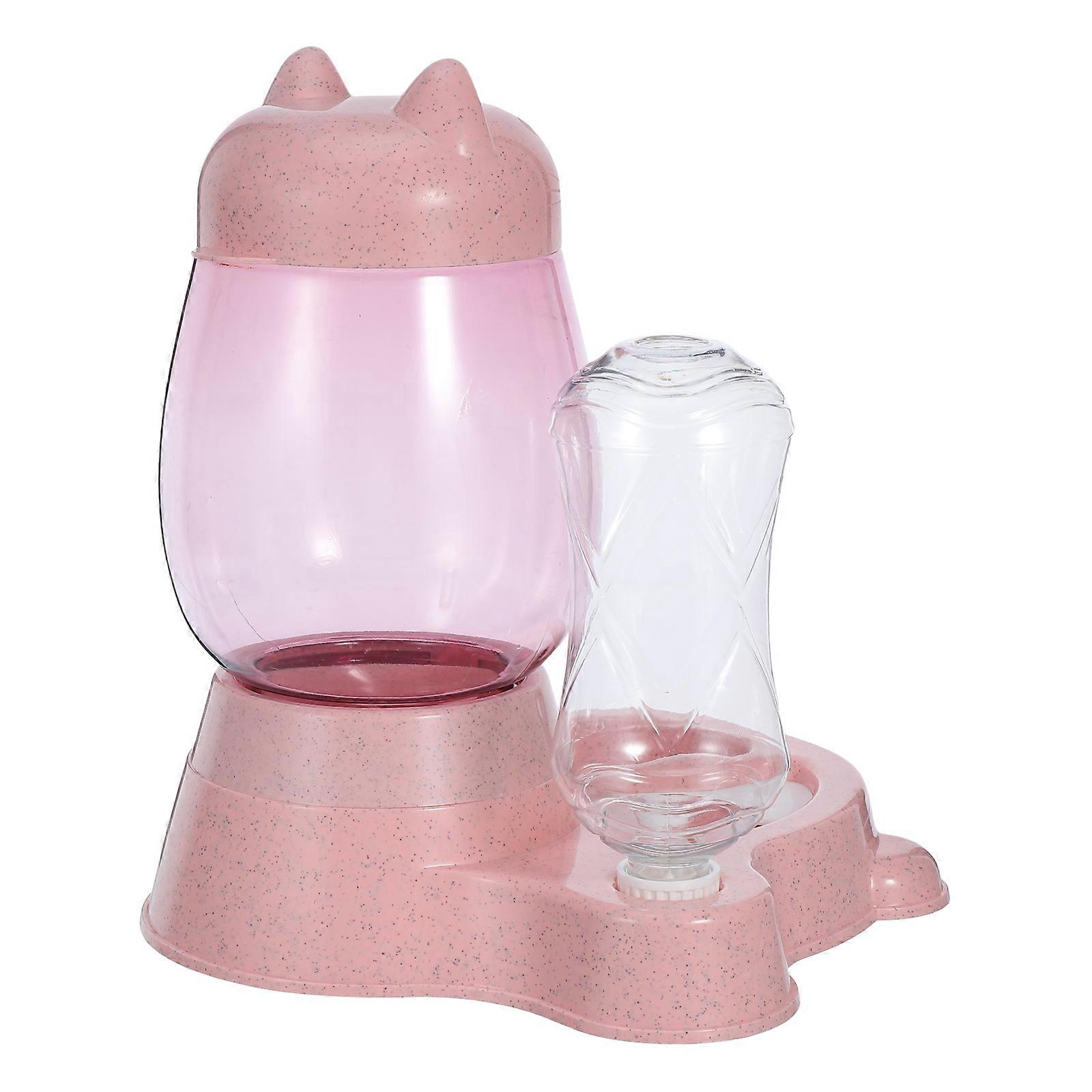 Pet Water Dispenser for Cats and Dogs Large Capacity Prevent Overturning Pink Color Practical Design 1Set