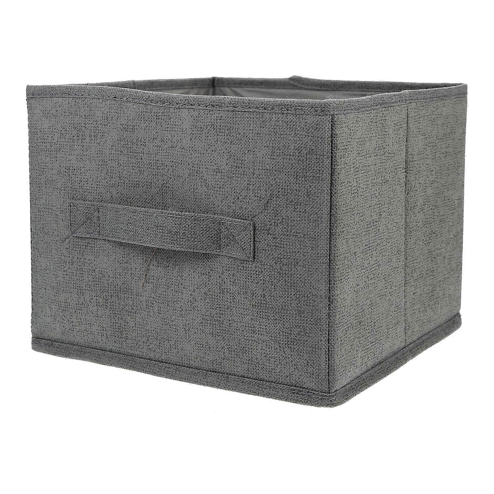 Storage Organizer Clothes Closet Organizer for Closet Space-saving Foldable Cotton Linen Rectangular Grey 25x25x19cm 1Set